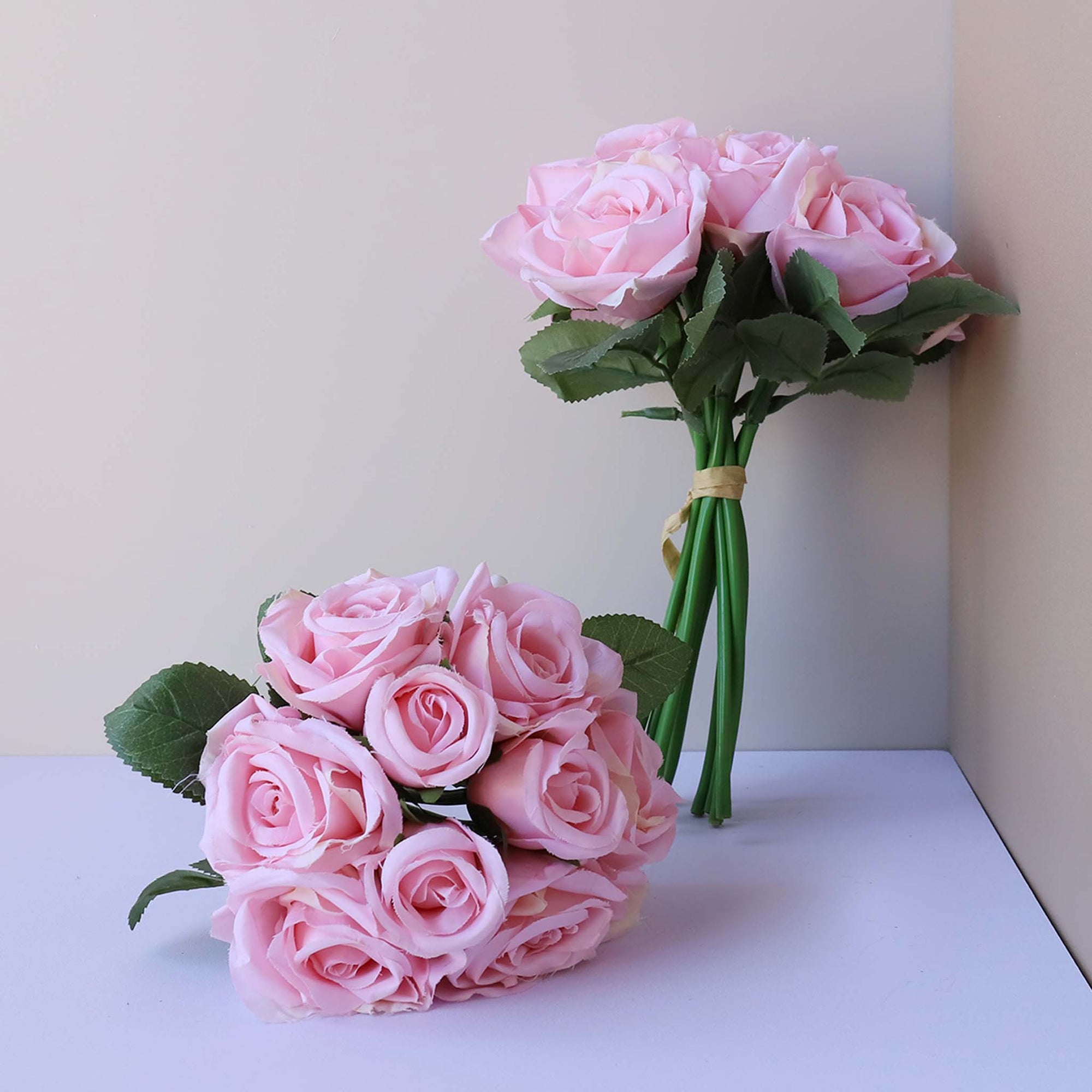 Fake Small Flower Bouquet Silk Rose Bunches