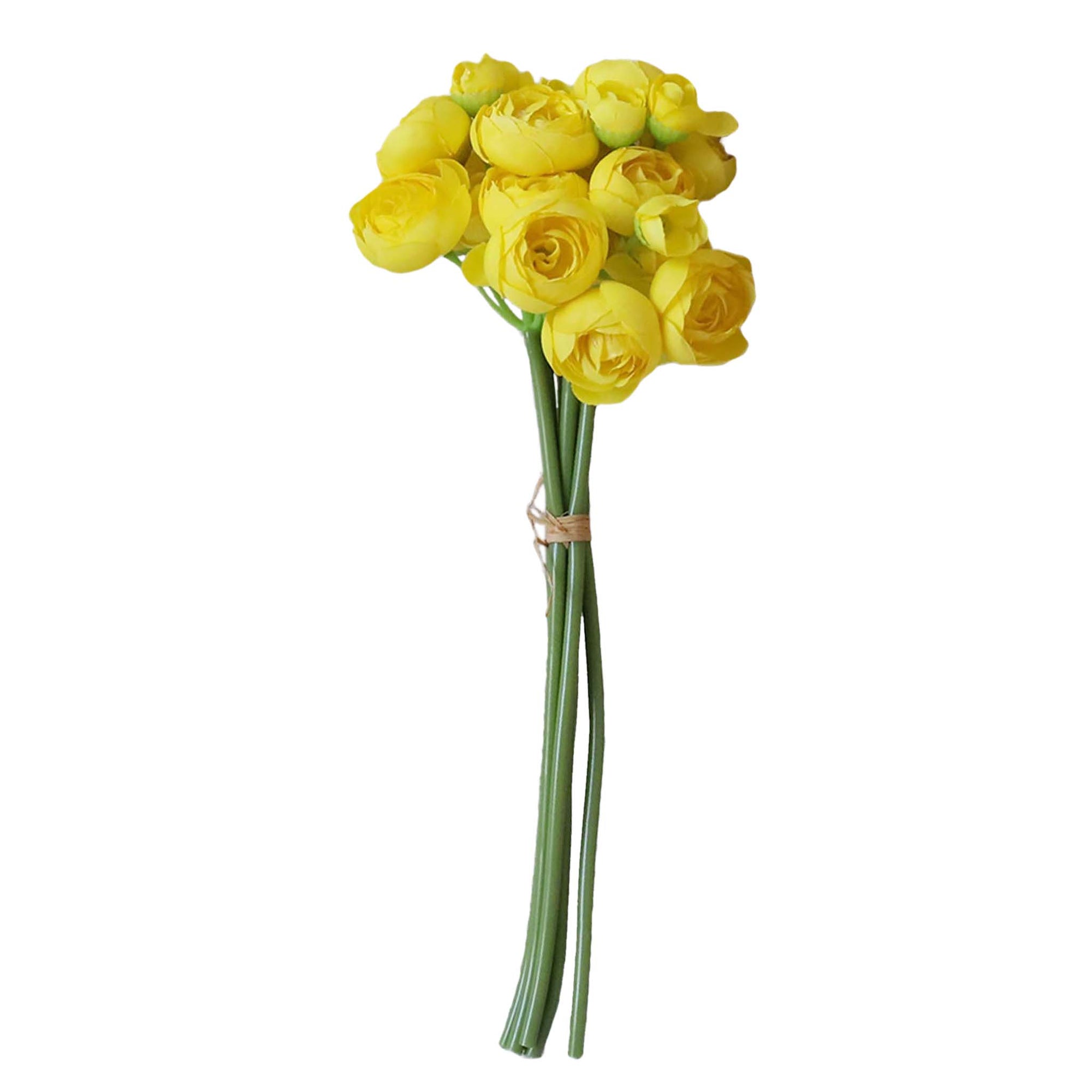 Yellow Ranunculus Silk Artificial Flower Bush