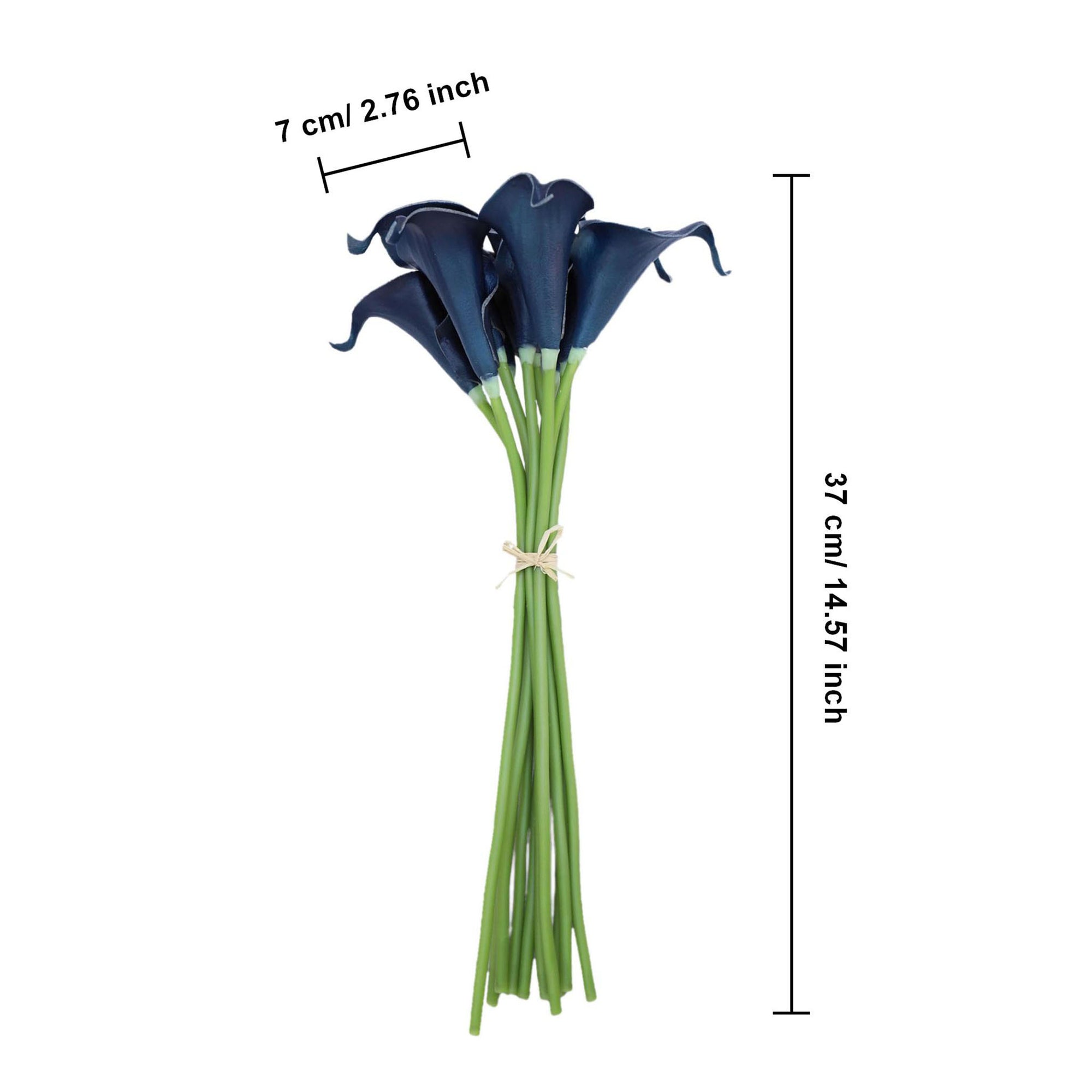Navy Blue Calla Lilies Artificial Wedding Floral Bouquet