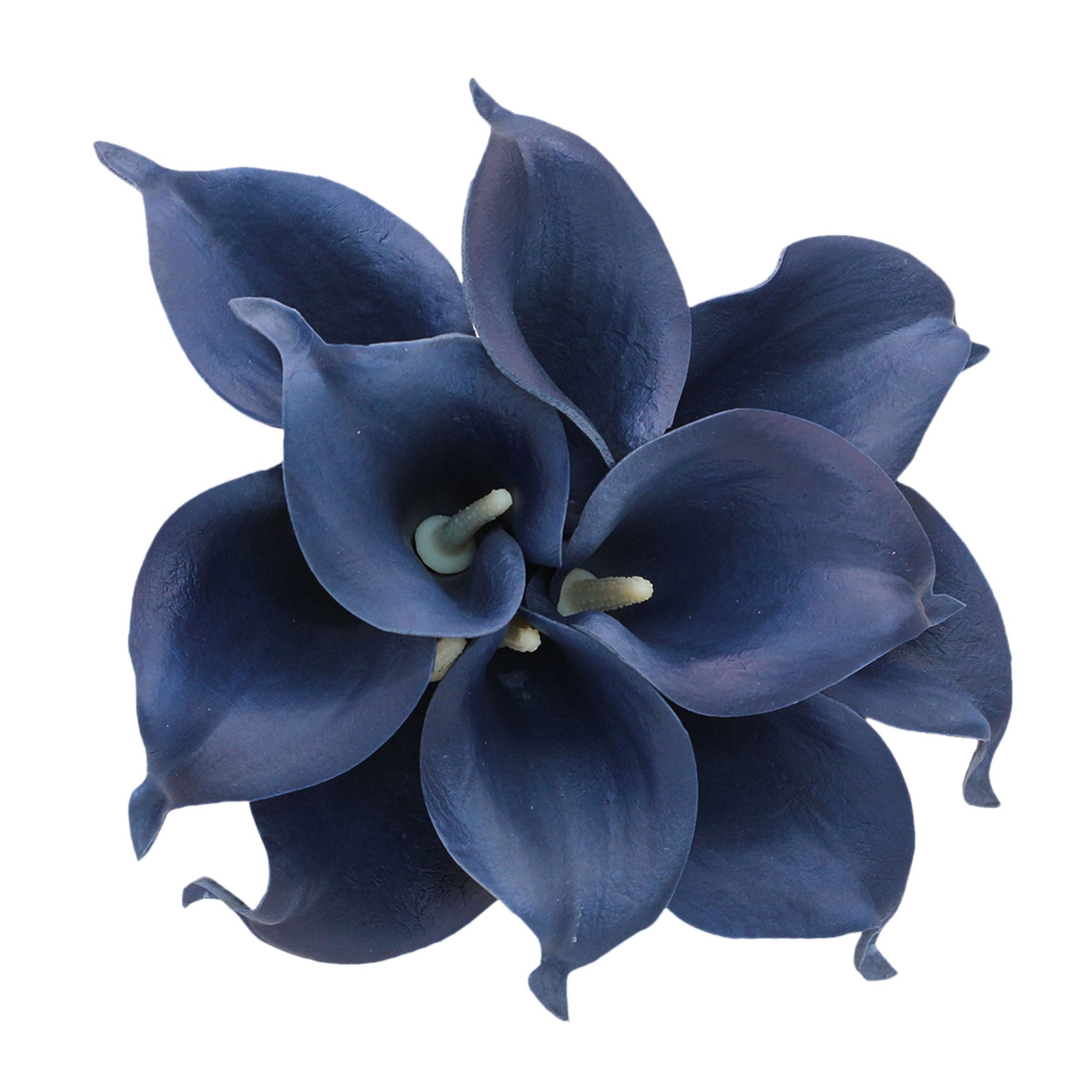Navy Blue Calla Lilies Artificial Wedding Floral Bouquet
