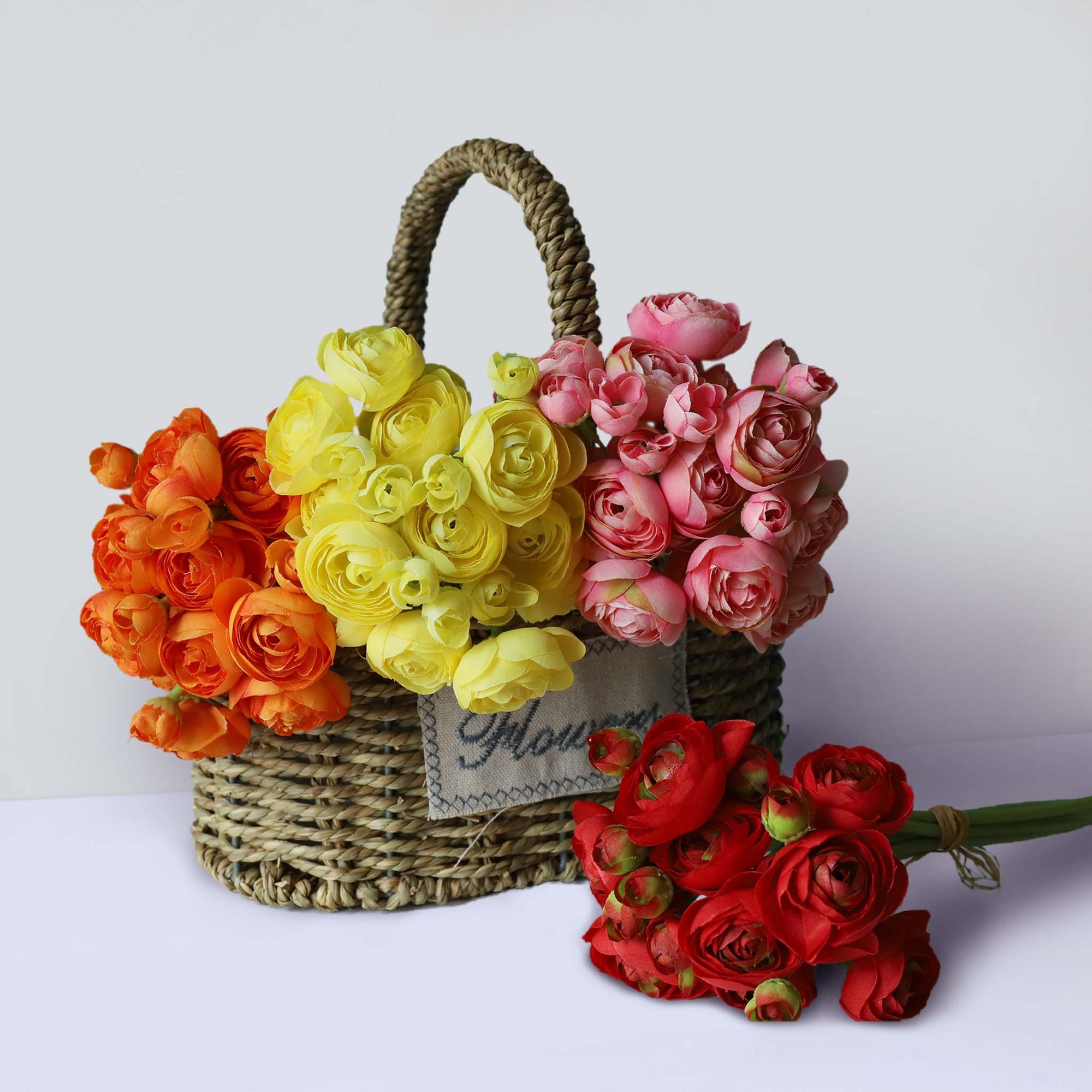 Mini Silk Ranunculus Flower Bush