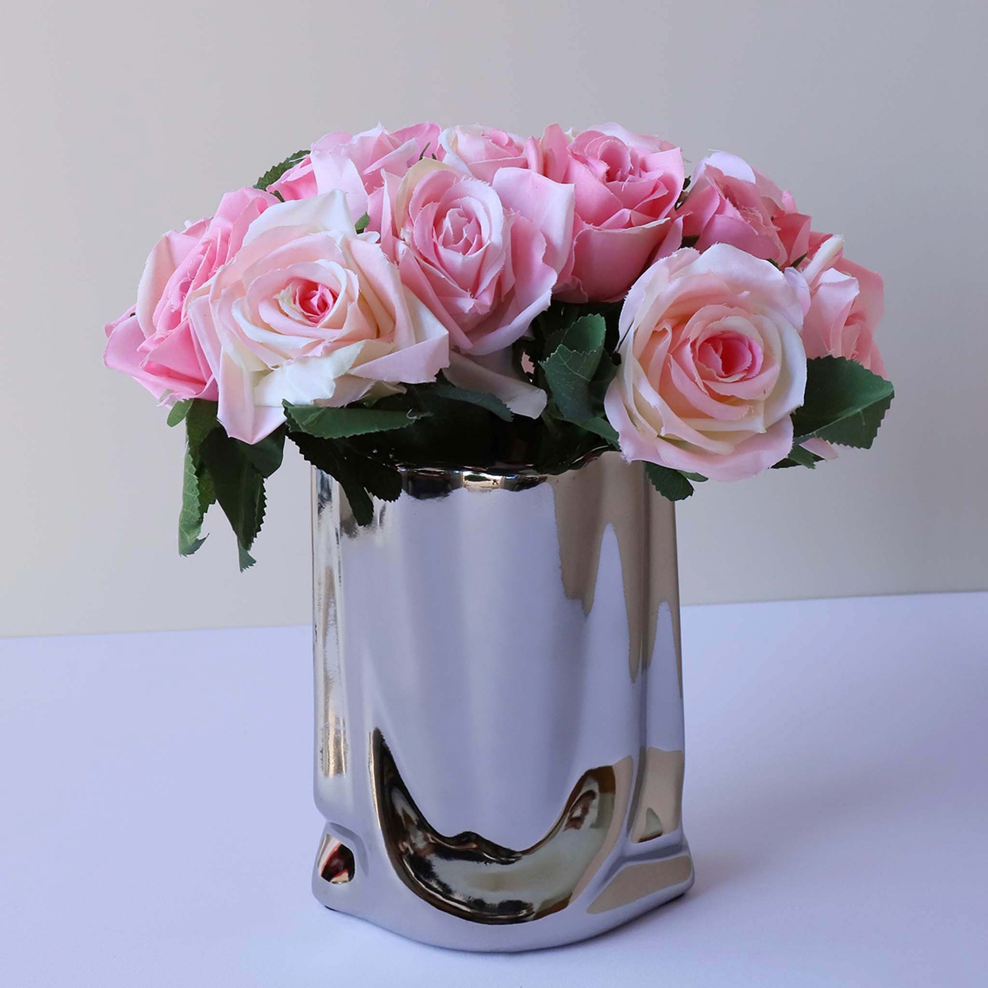 Fake Small Flower Bouquet Silk Rose Bunches