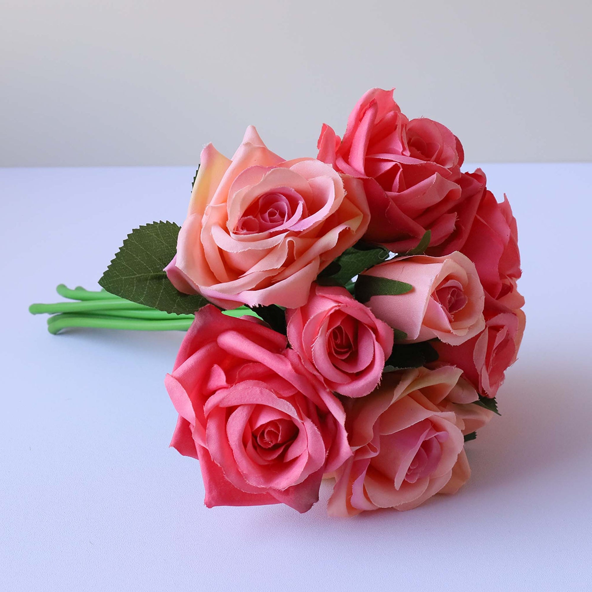 Fake Small Flower Bouquet Silk Rose Bunches