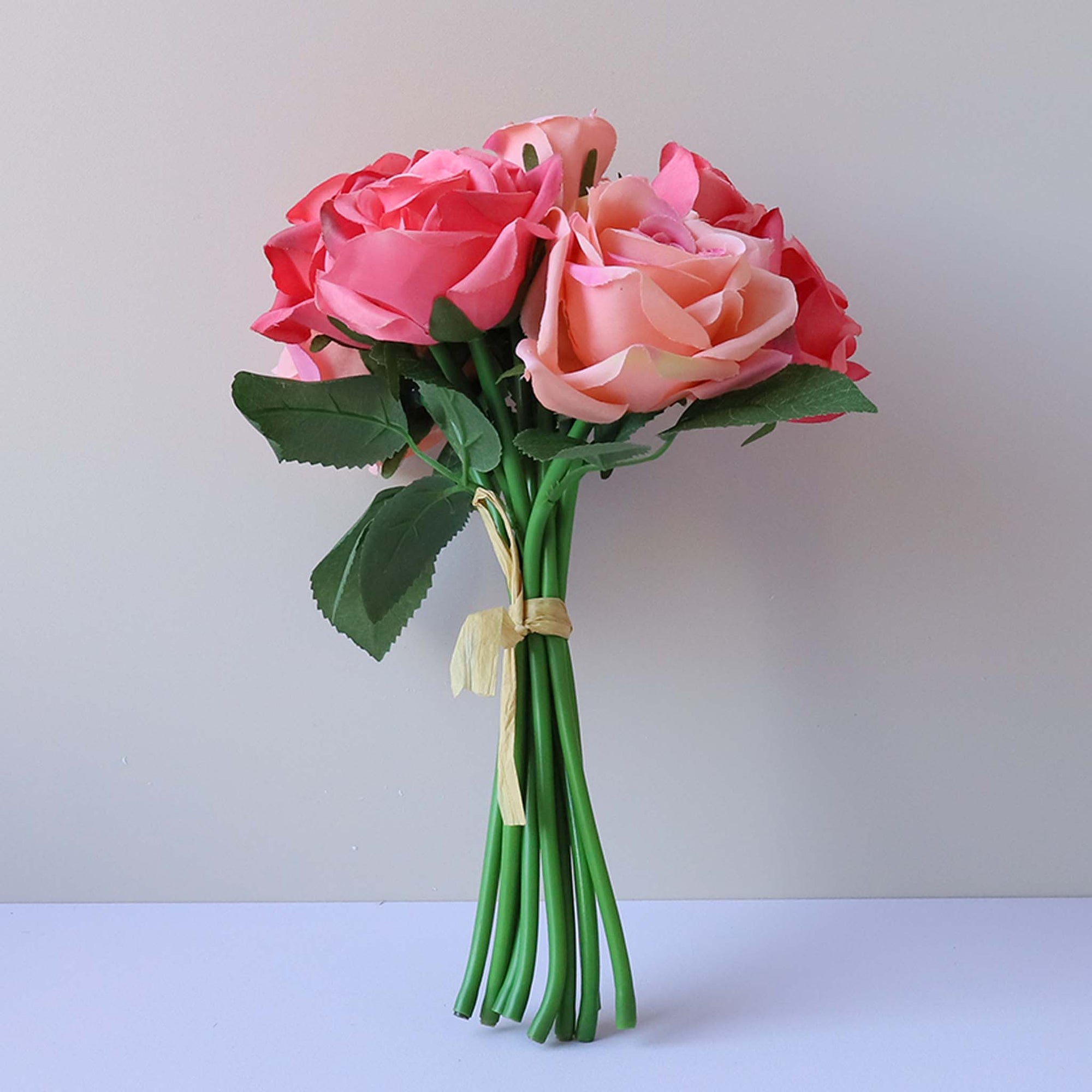 Fake Small Flower Bouquet Silk Rose Bunches