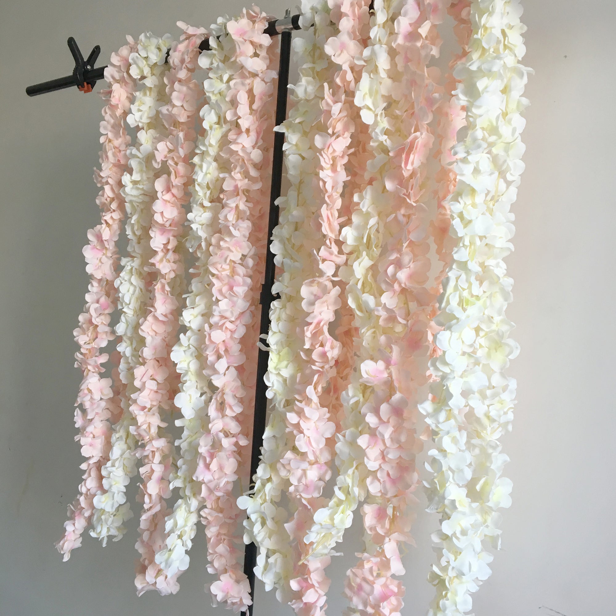 Blush Pink White Wisteria Flower Garland for Wedding Arch