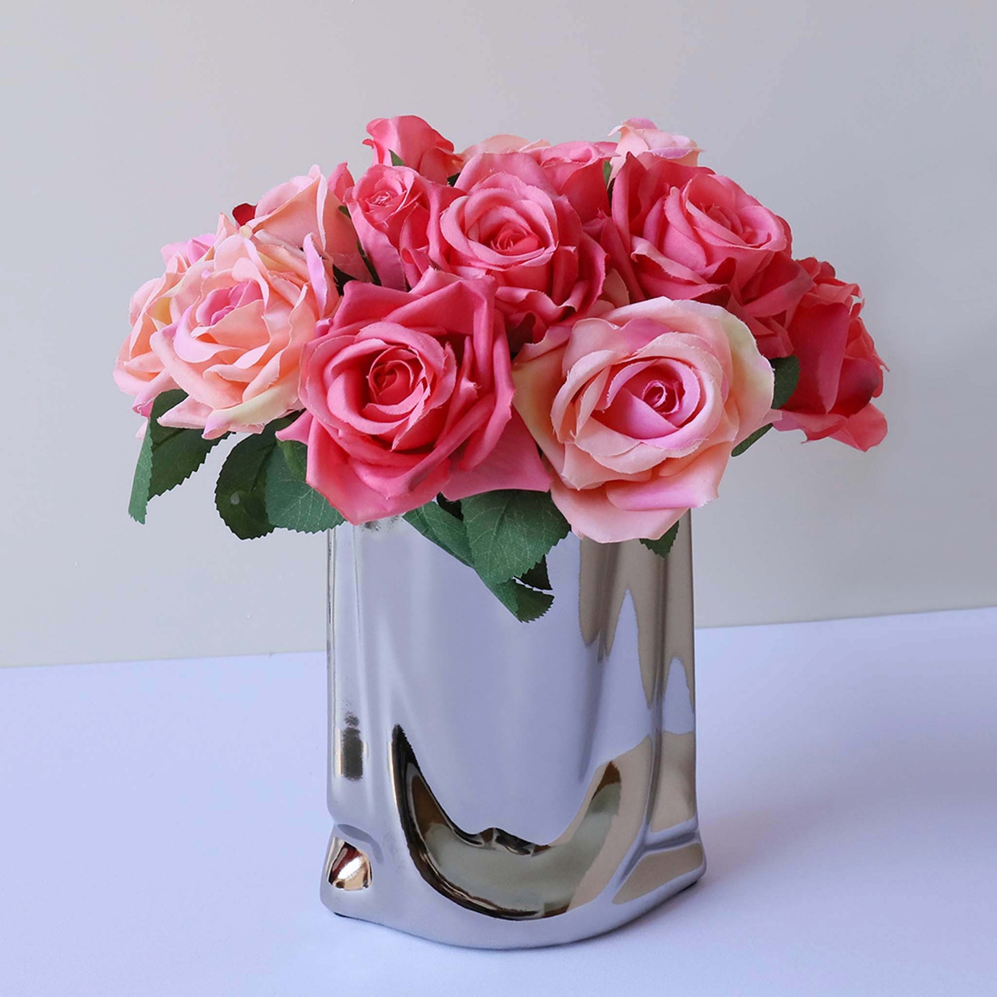Fake Small Flower Bouquet Silk Rose Bunches