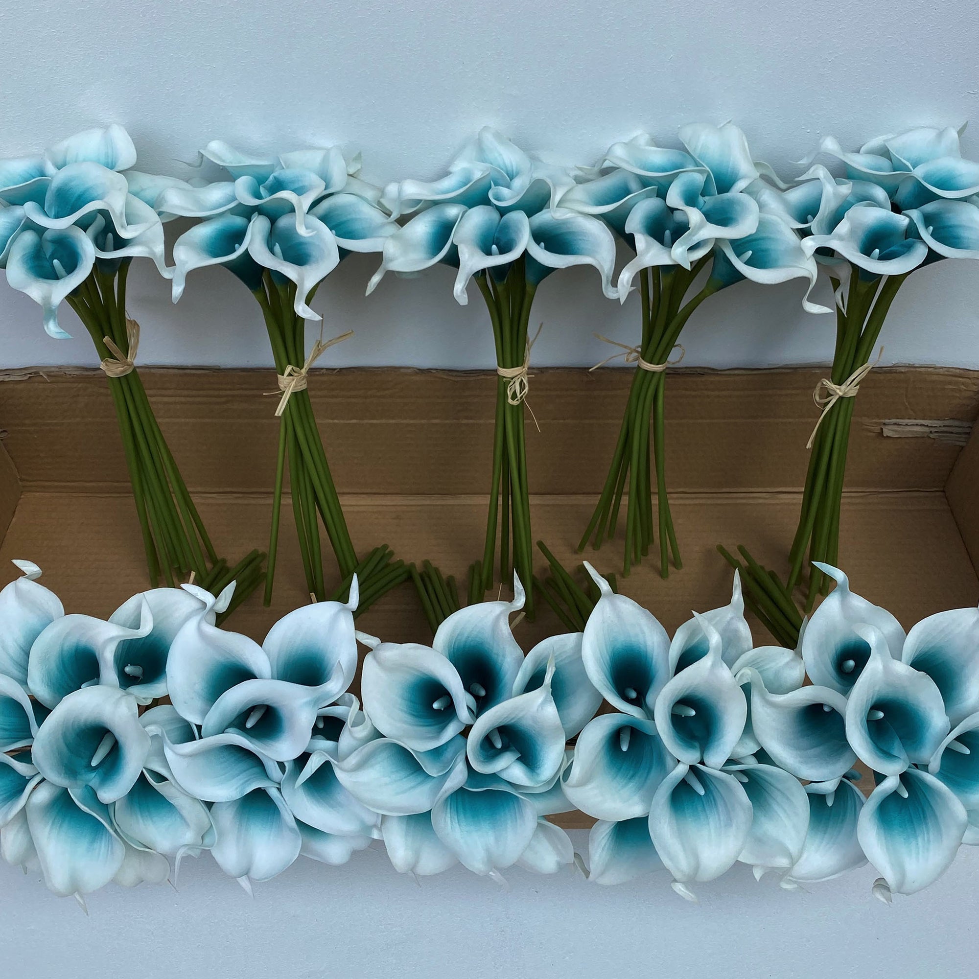Teal Oasis Calla Lily for Bridal Bouquet Fake Flowers