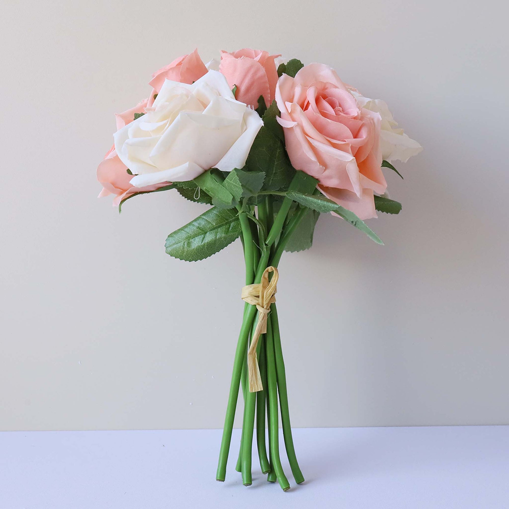 Champagne Silk Flower Bouquet Artificial Floral Arrangement for Home Decoration