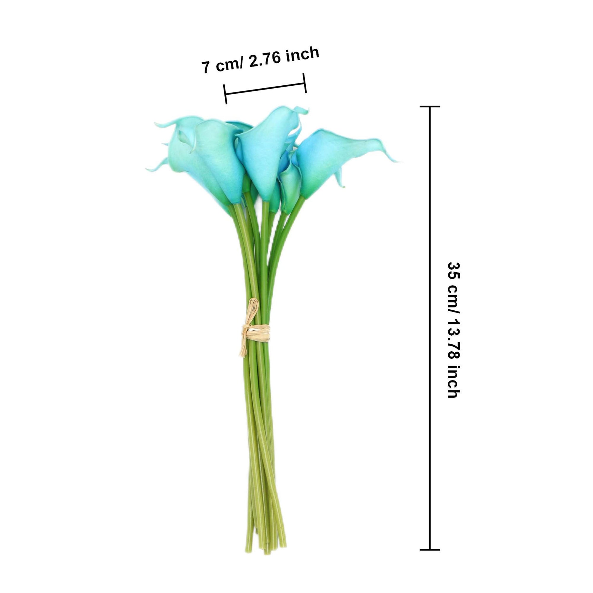 Turquoise Blue Calla Lily Bouquet Malibu Wedding Floral Decor