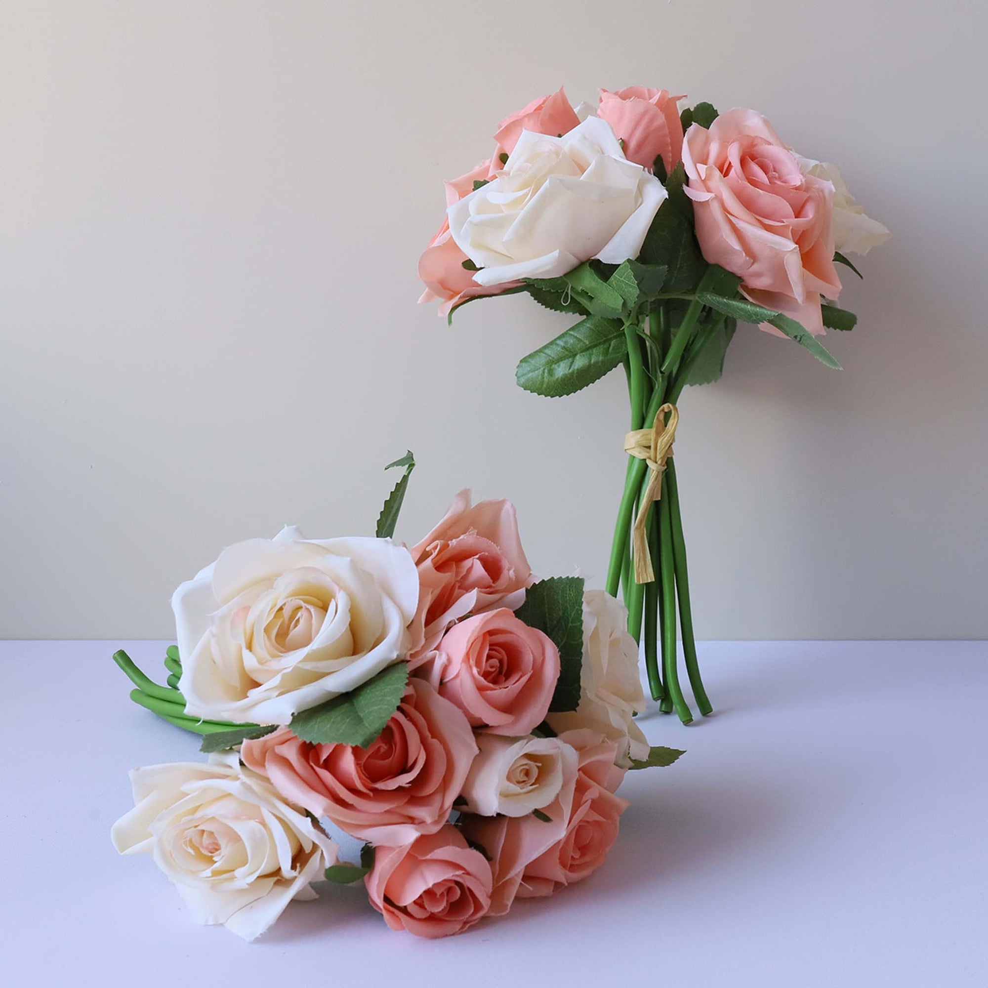 Champagne Silk Flower Bouquet Artificial Floral Arrangement for Home Decoration