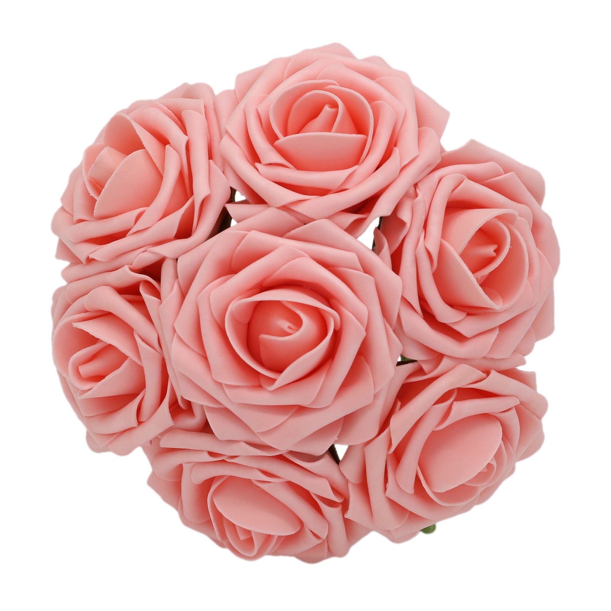 Peach Pink Fake Roses Flowers Bulk for Bride Bouquets