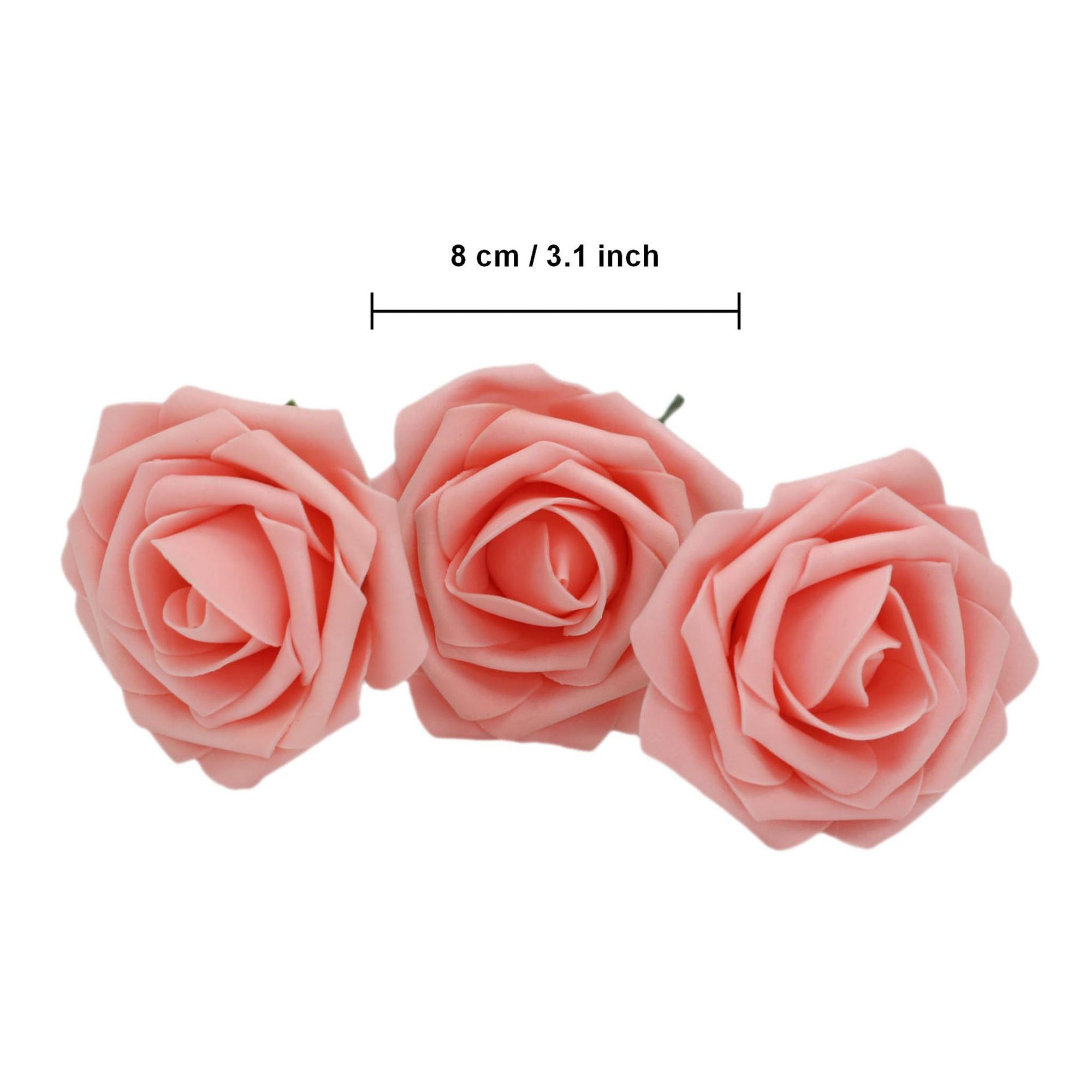 Peach Pink Fake Roses Flowers Bulk for Bride Bouquets