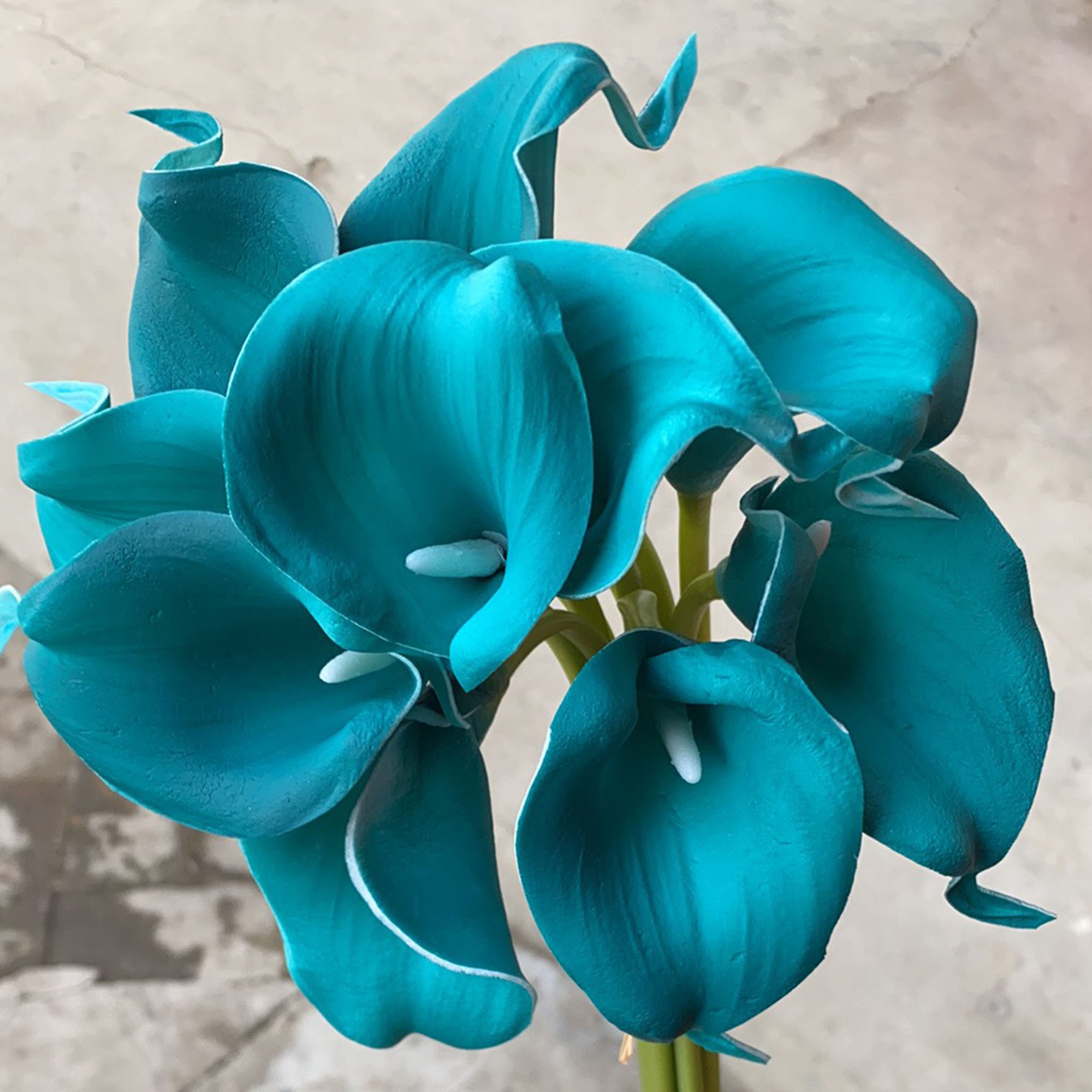Oasis Teal Calla Lily Bouquet Bulk Fake Flowers