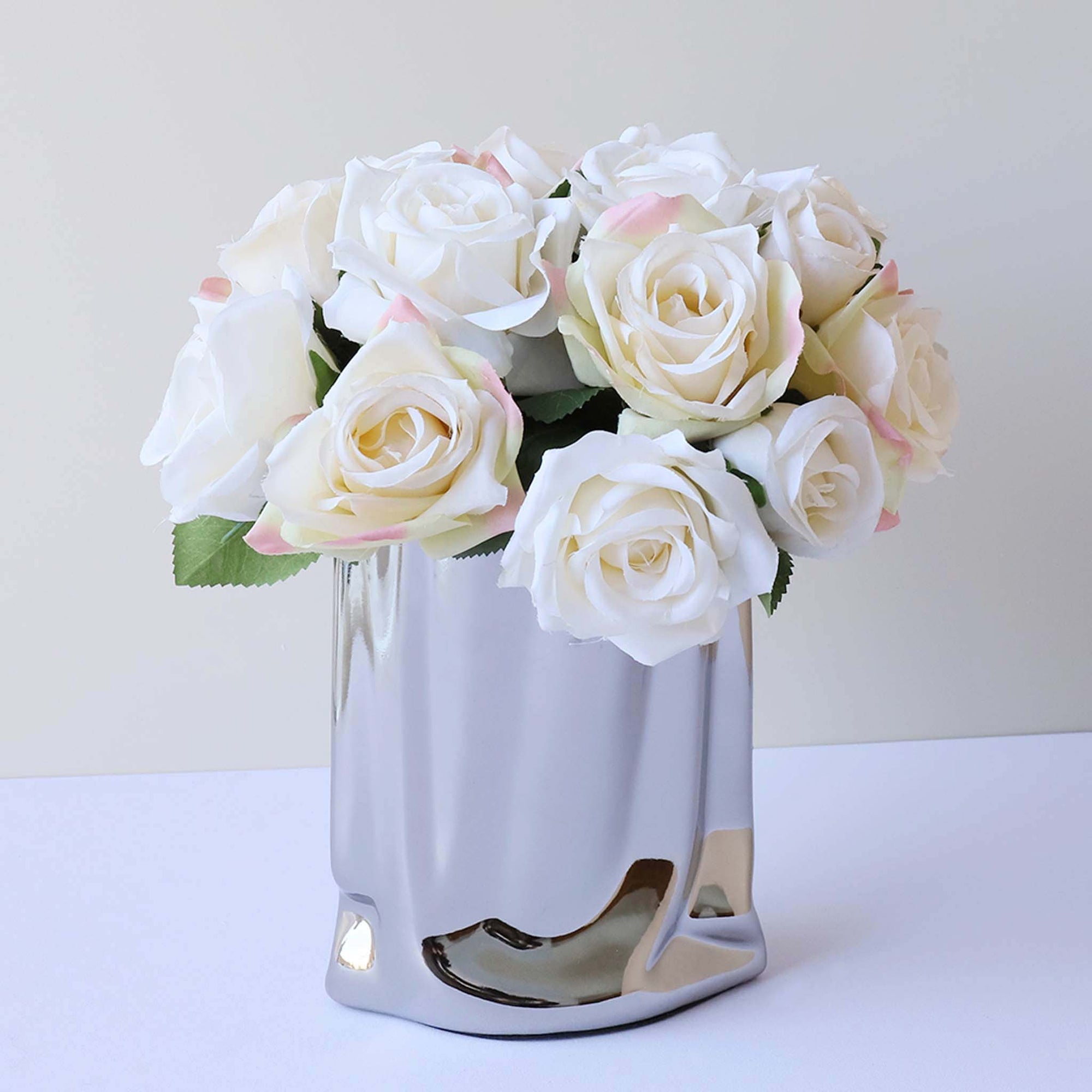 Champagne Silk Flower Bouquet Artificial Floral Arrangement for Home Decoration