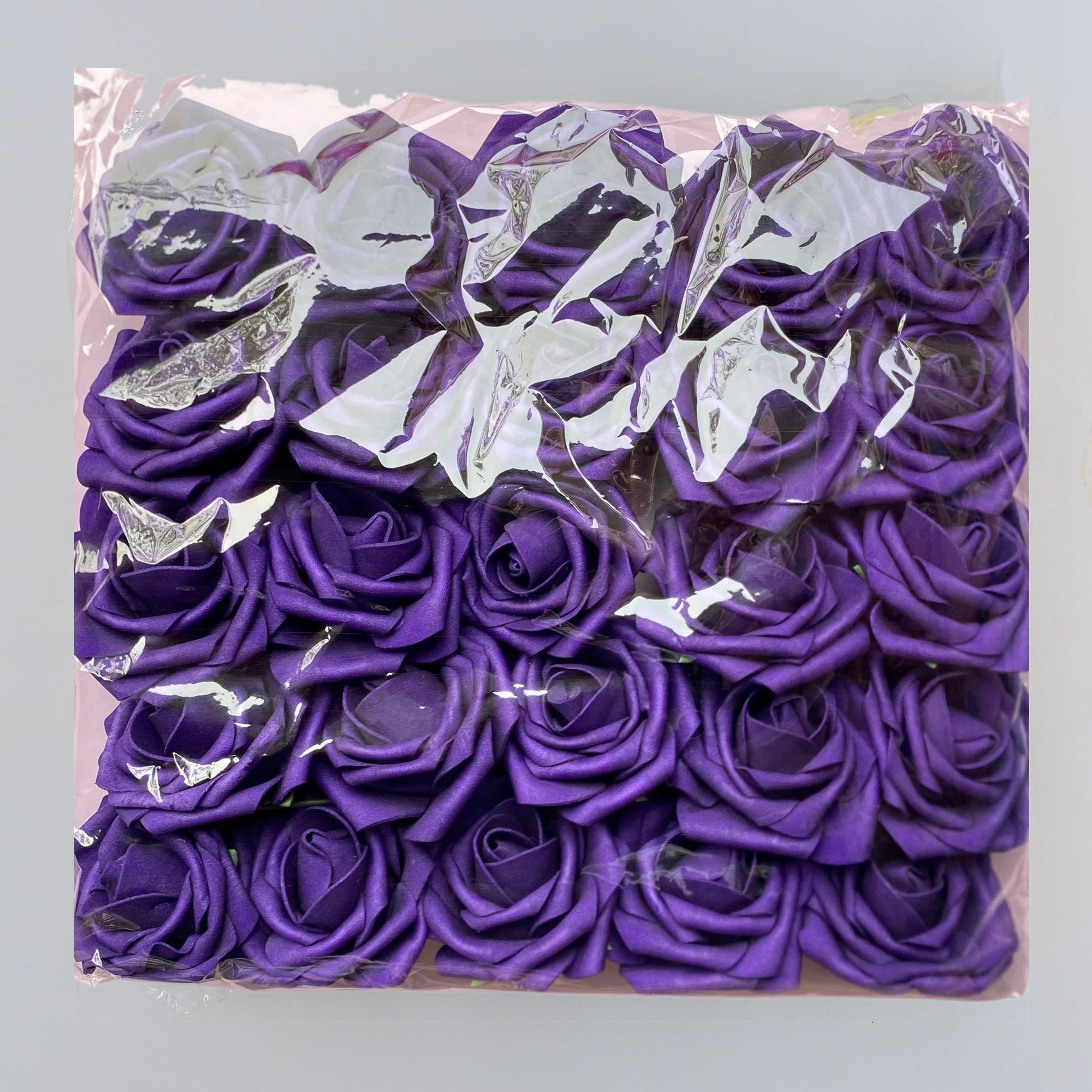 Dark Purple Foam Flowers Fake Roses Wedding Flowers