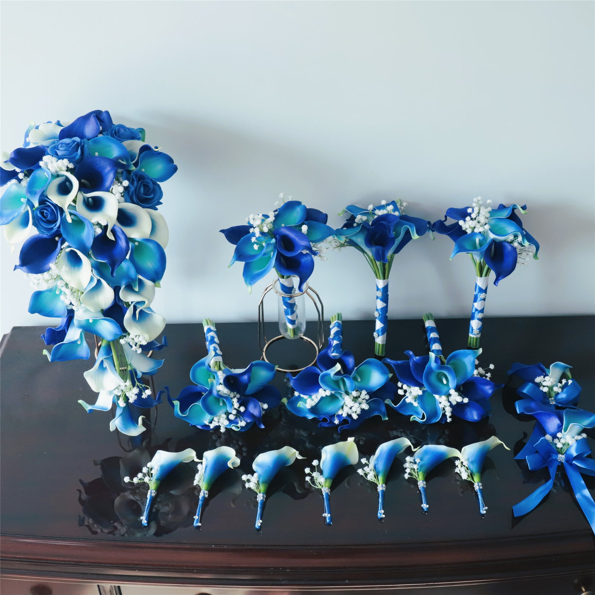 Royal Blue Wedding Bouquets Set