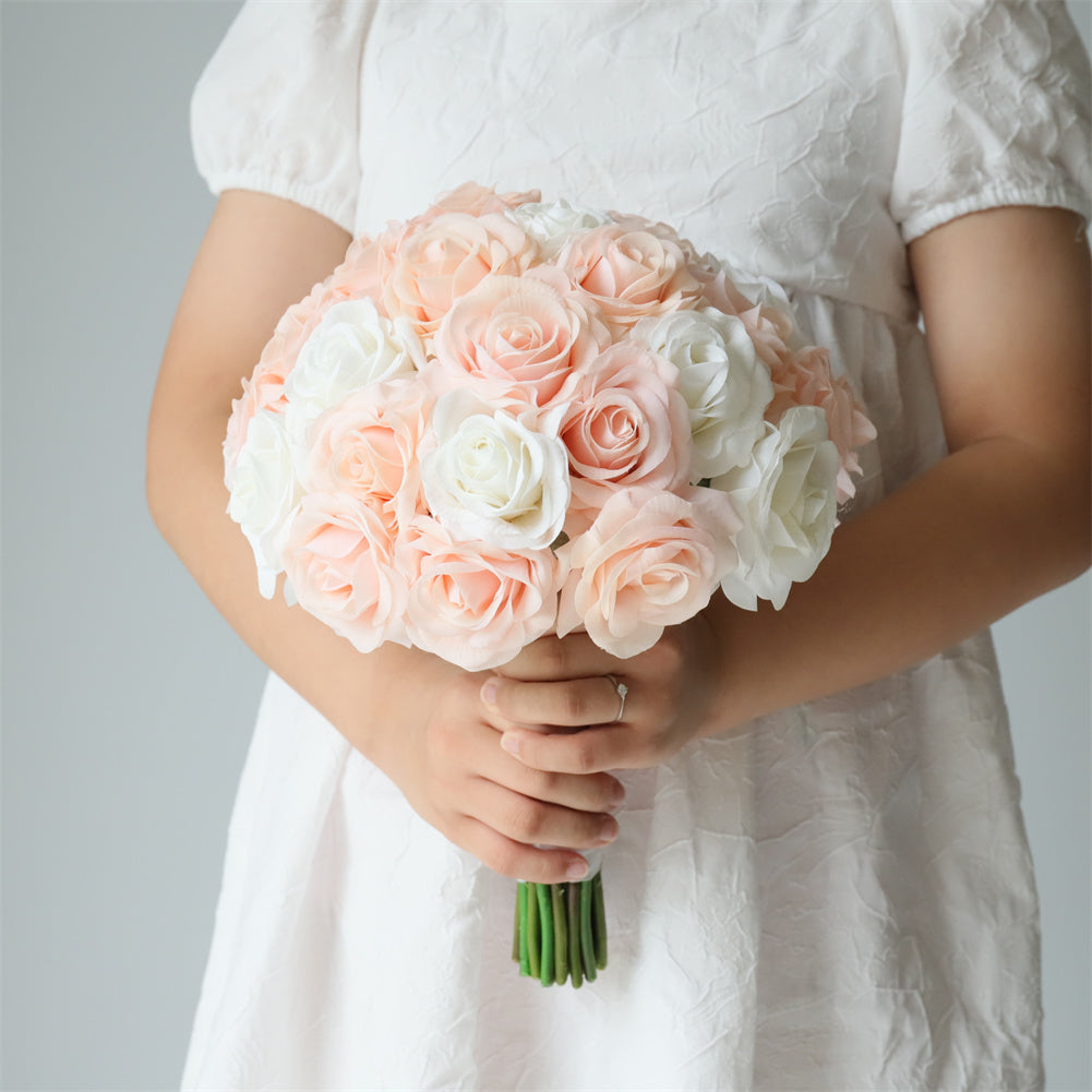Blush Wedding Bouquet Bride Flowers 10"