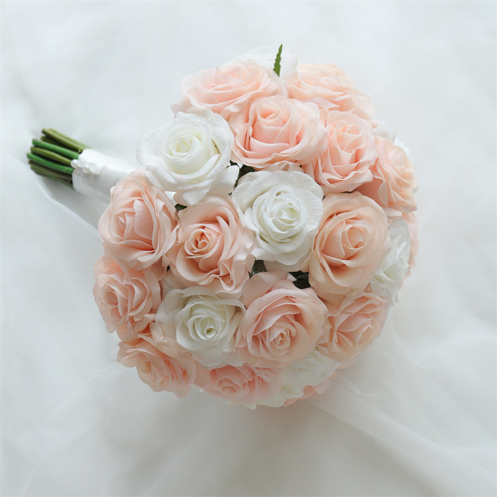 Blush Wedding Bouquet Bride Flowers 10"