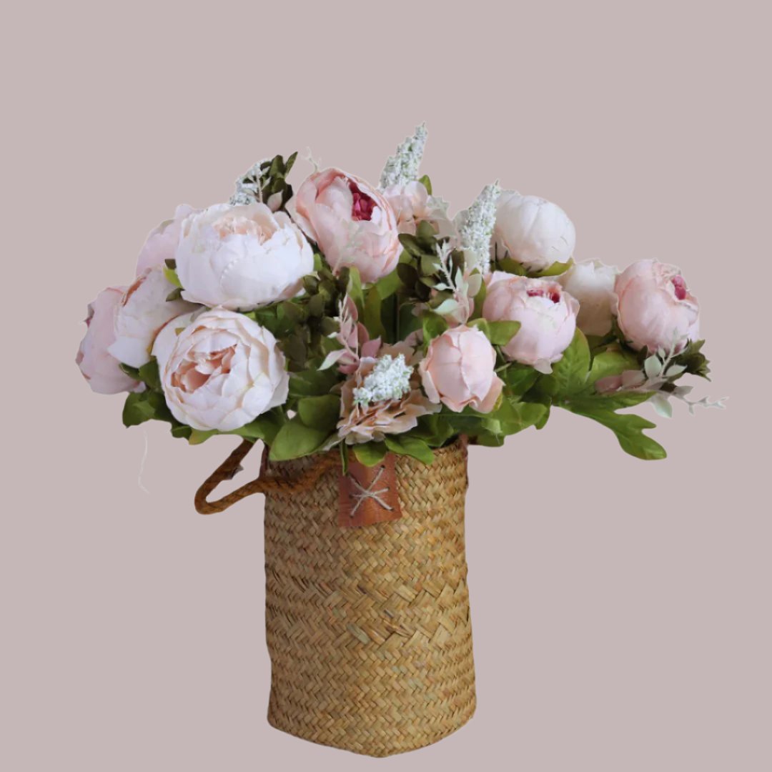 Blush Peony Flowers Artificial Silk Peony For Wedding Arrangement Fake Flowers