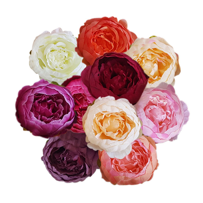 Silk Peony Flower Heads 50 Bulk for DIY Crafts Wedding Decor