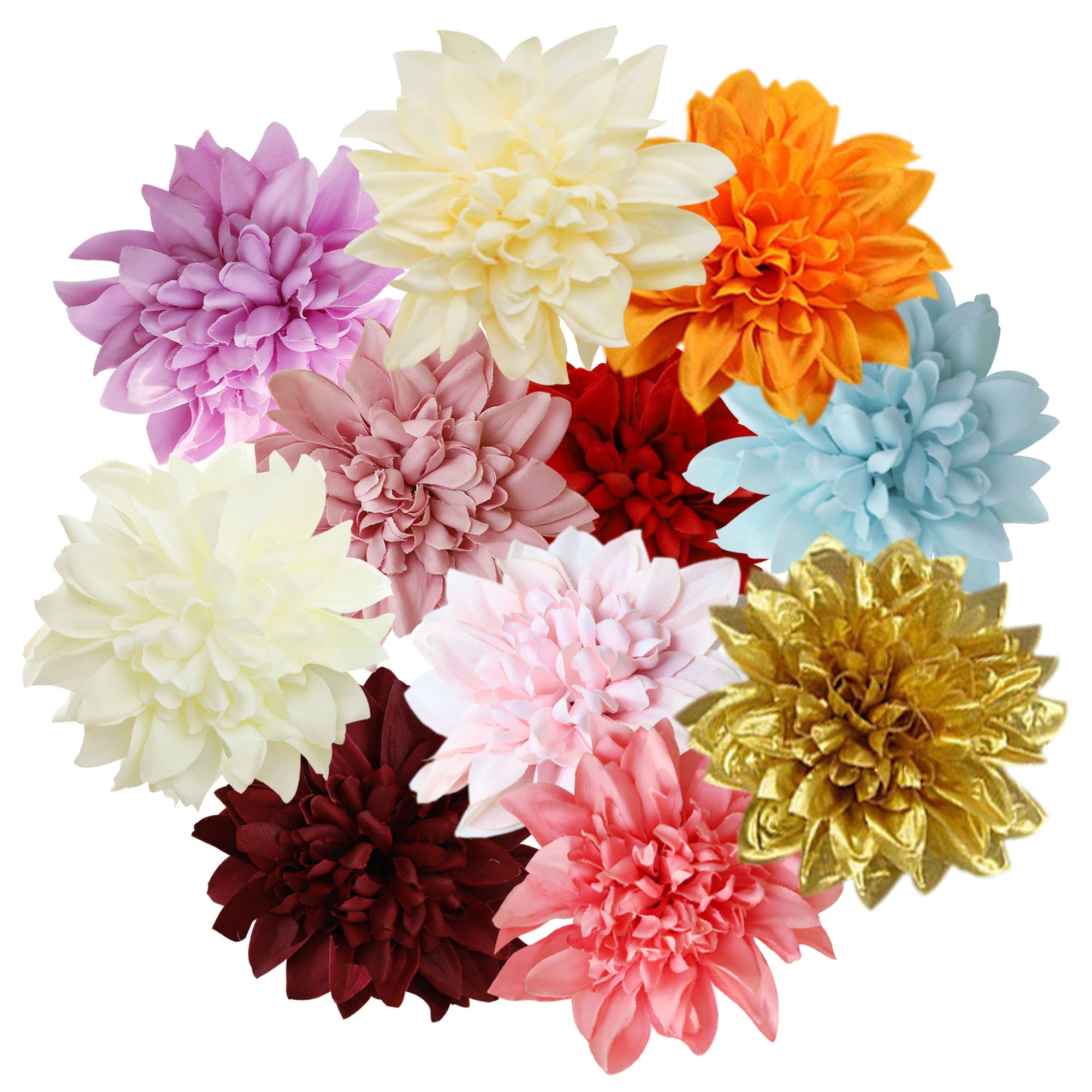 Artificial Dahlia Flowers Heads 4"