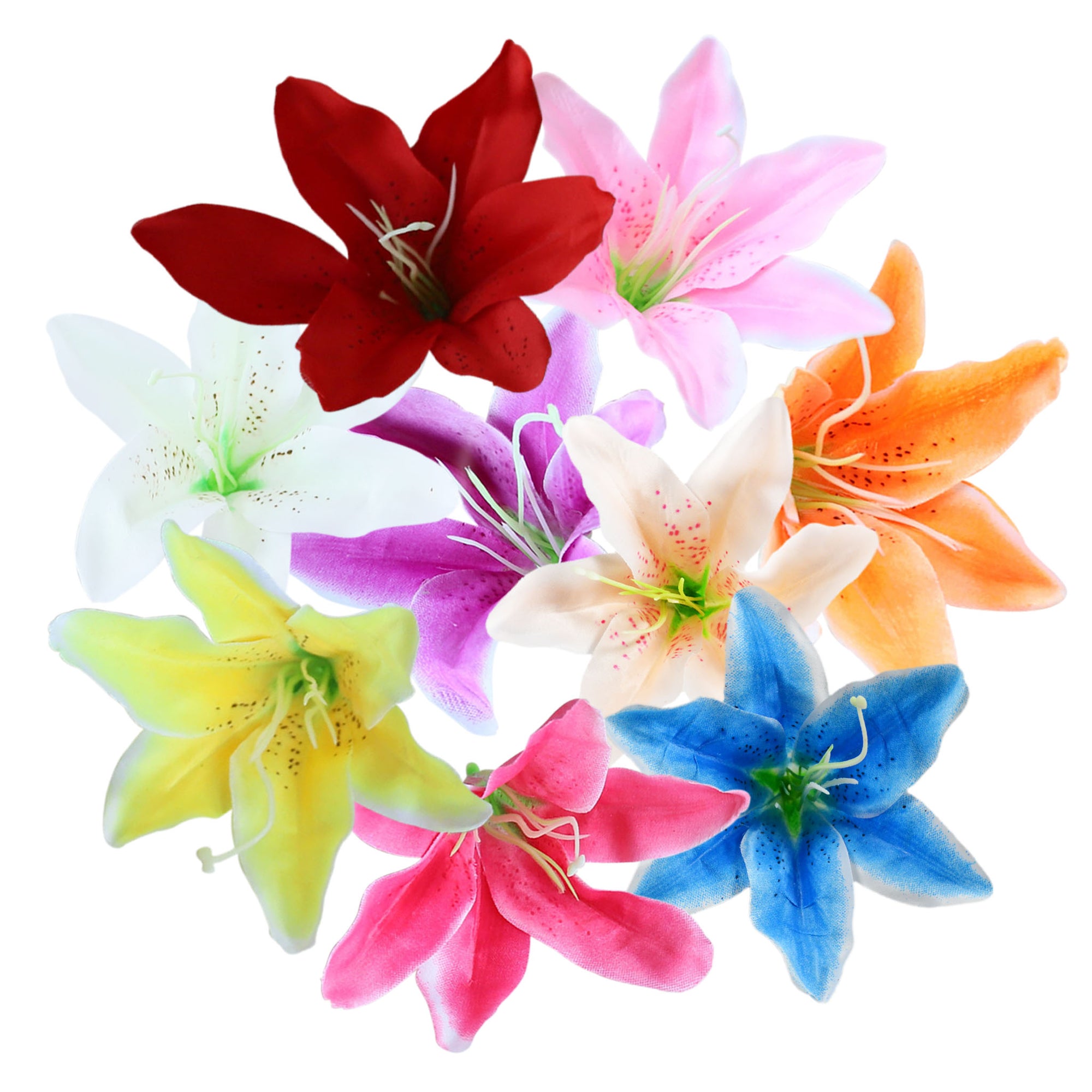 Artificial Tiger Lily Silk Flower Heads Silk Ditch Lily Flowers 100 pcs