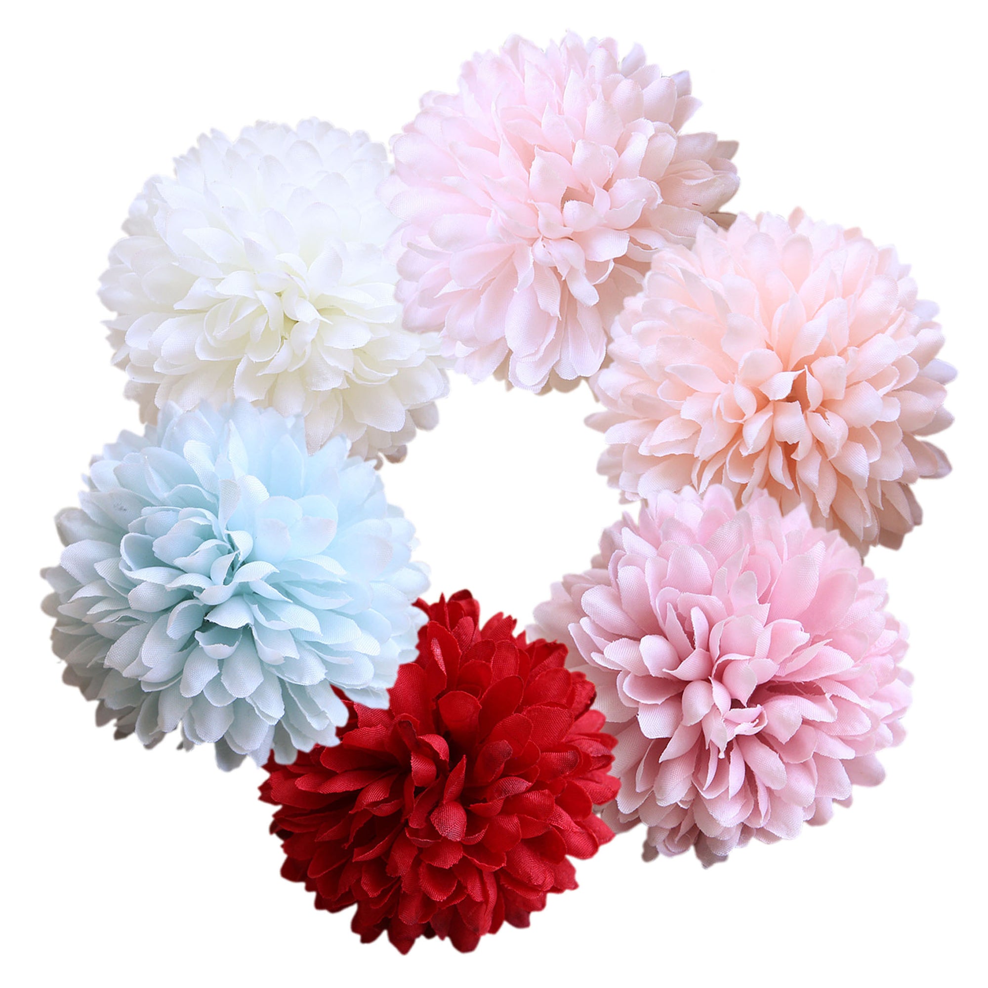 Silk Flower Heads Little Chrysanthemums  3 inch