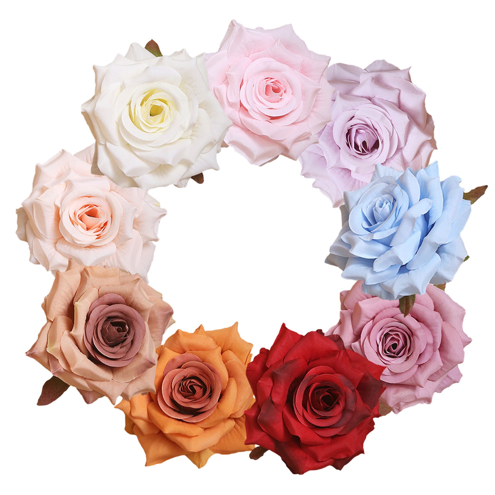 Fake Rose Heads 2.7 inch Flowers in Bulk