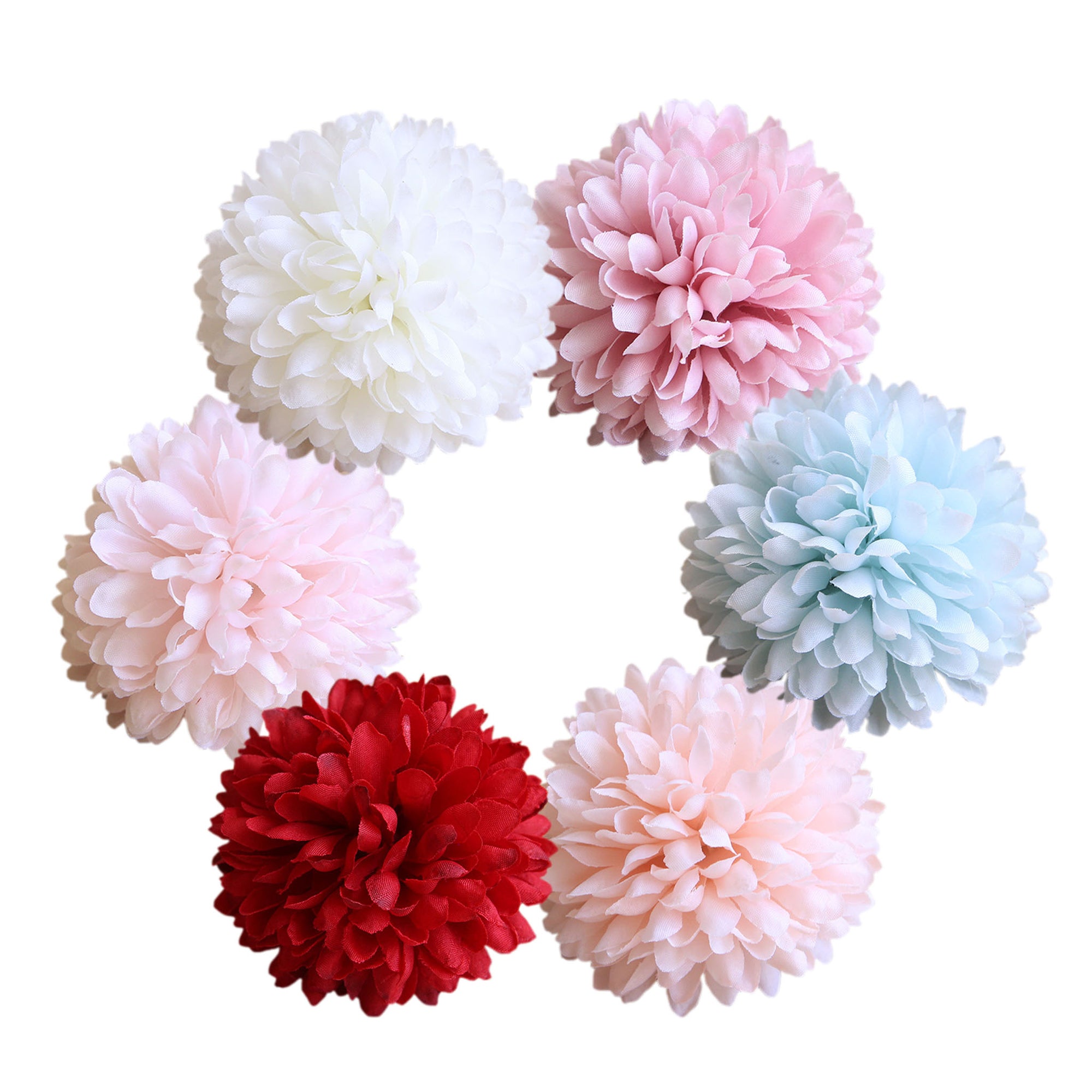 Silk Flower Heads Little Chrysanthemums  3 inch