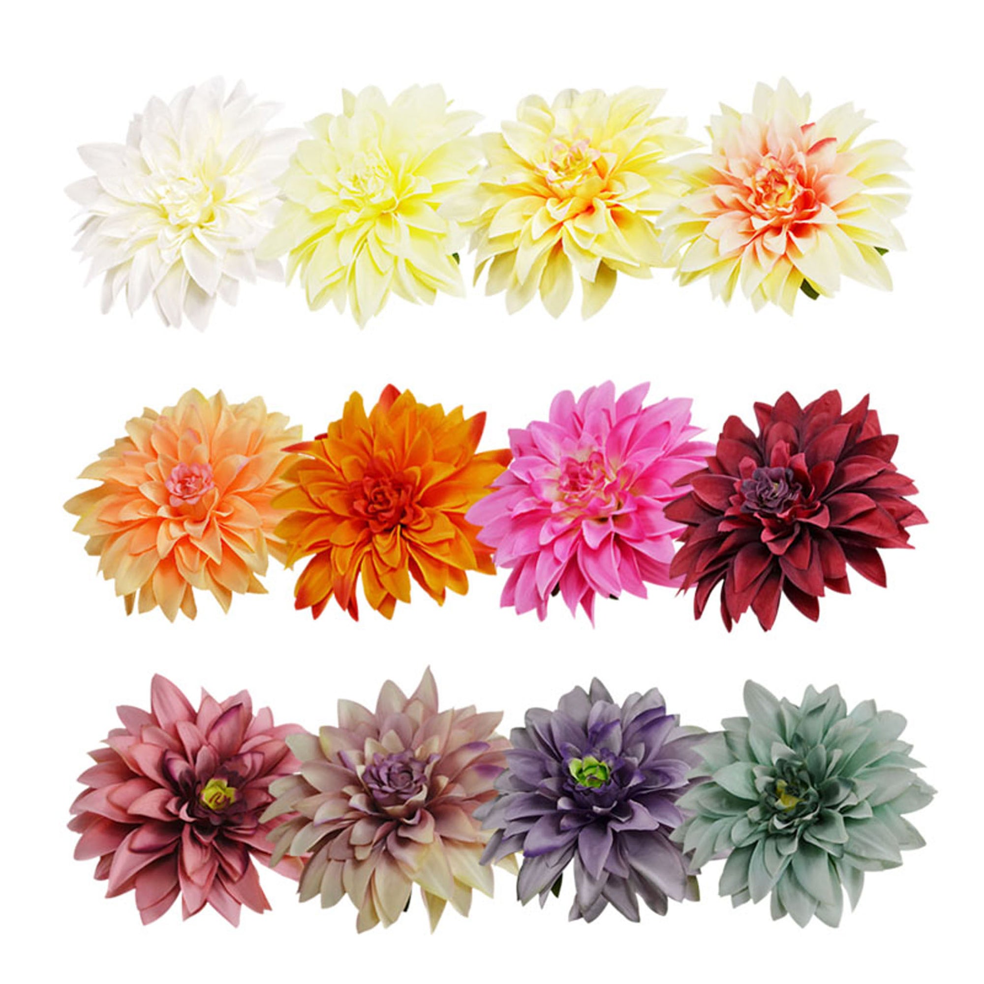 50 Bulk Silk Dahlia Flowers 5.1"