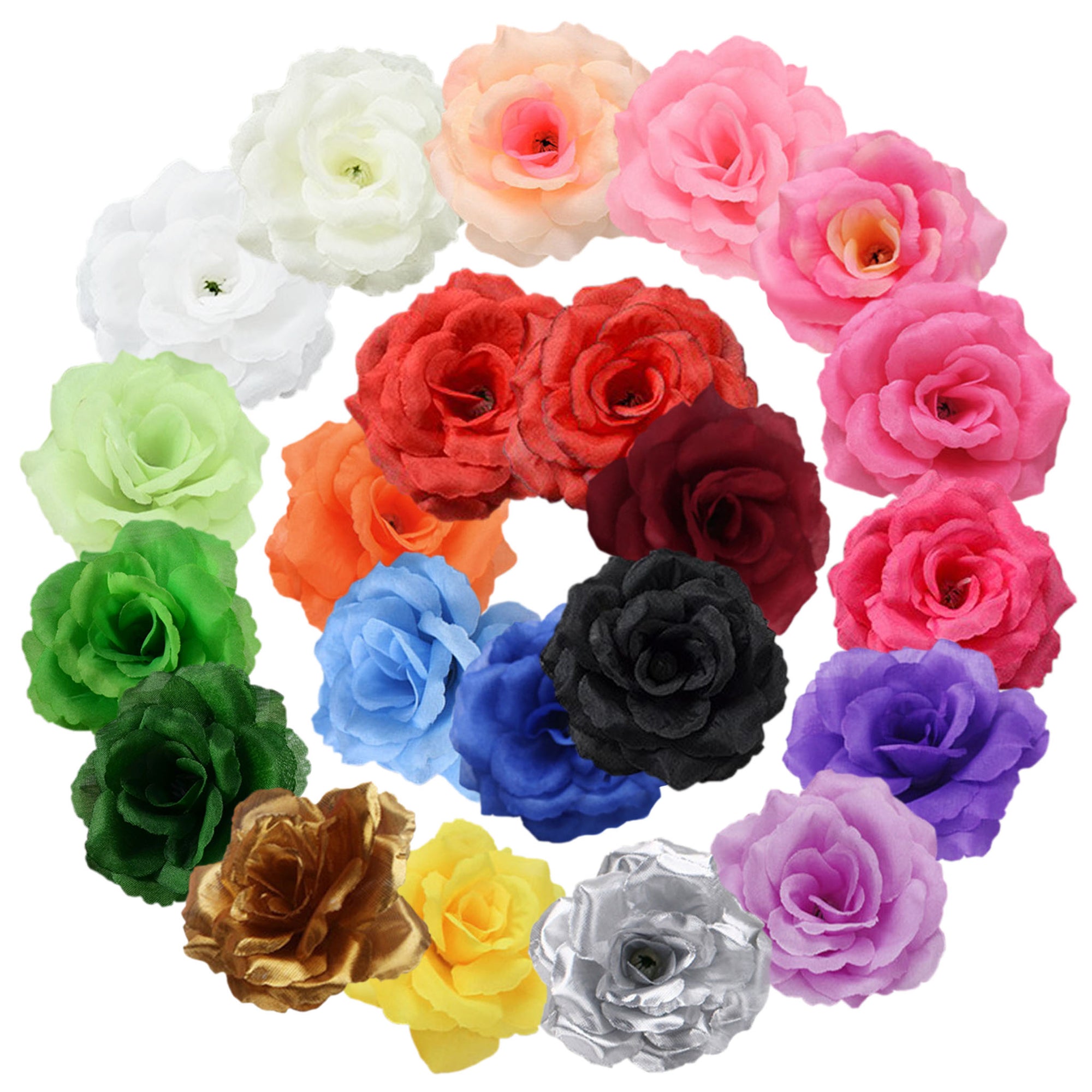 Wholesale Silk Flower Heads Artificial Roses 3 inch 100 Flowers For Flower Ball DIY