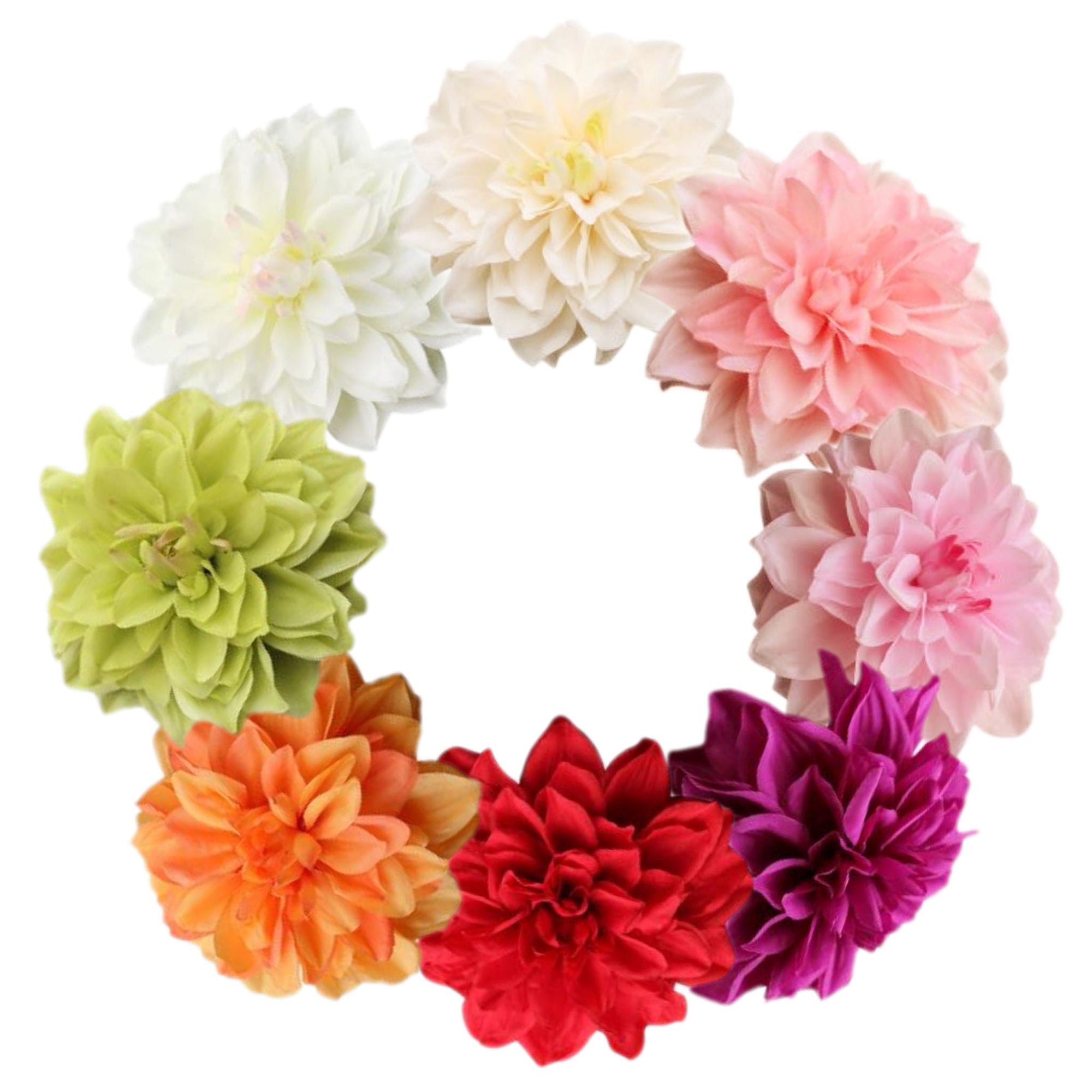 Artificial Dahlia Silk Flower Heads Wholesale Flowers 6"