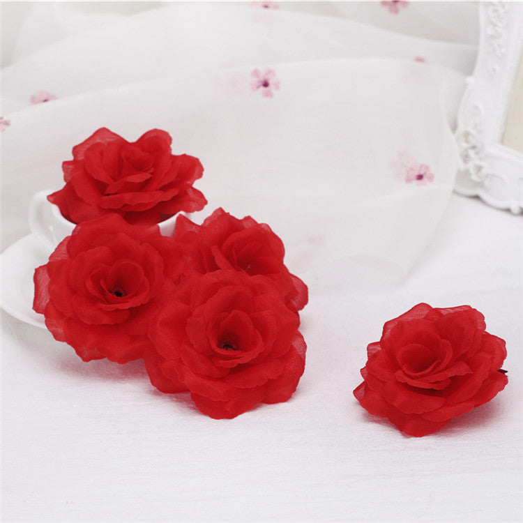Wholesale Silk Flower Heads Artificial Roses 3 inch 100 Flowers For Flower Ball DIY