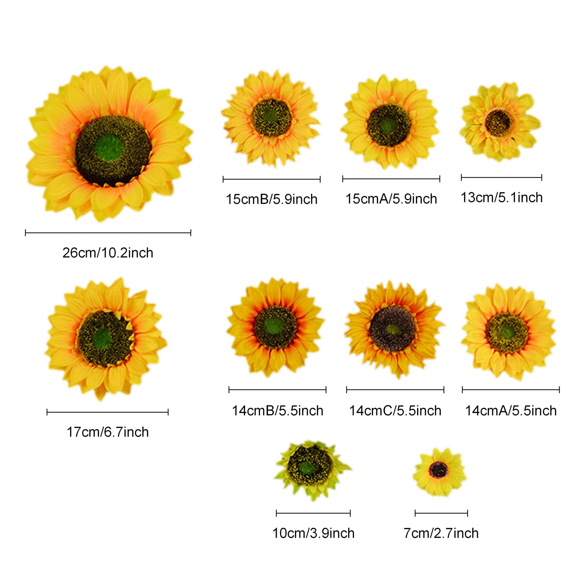 Fake Sunflowers Bulk Silk Flowers 2.7-10 inch