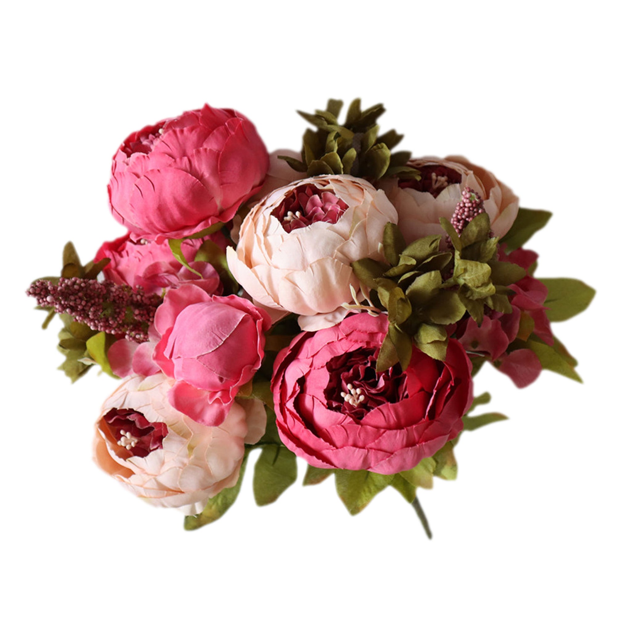 Decorative Artificial Flower Silk Peony Flowers Bouquet 10 Flower Heads Peonies