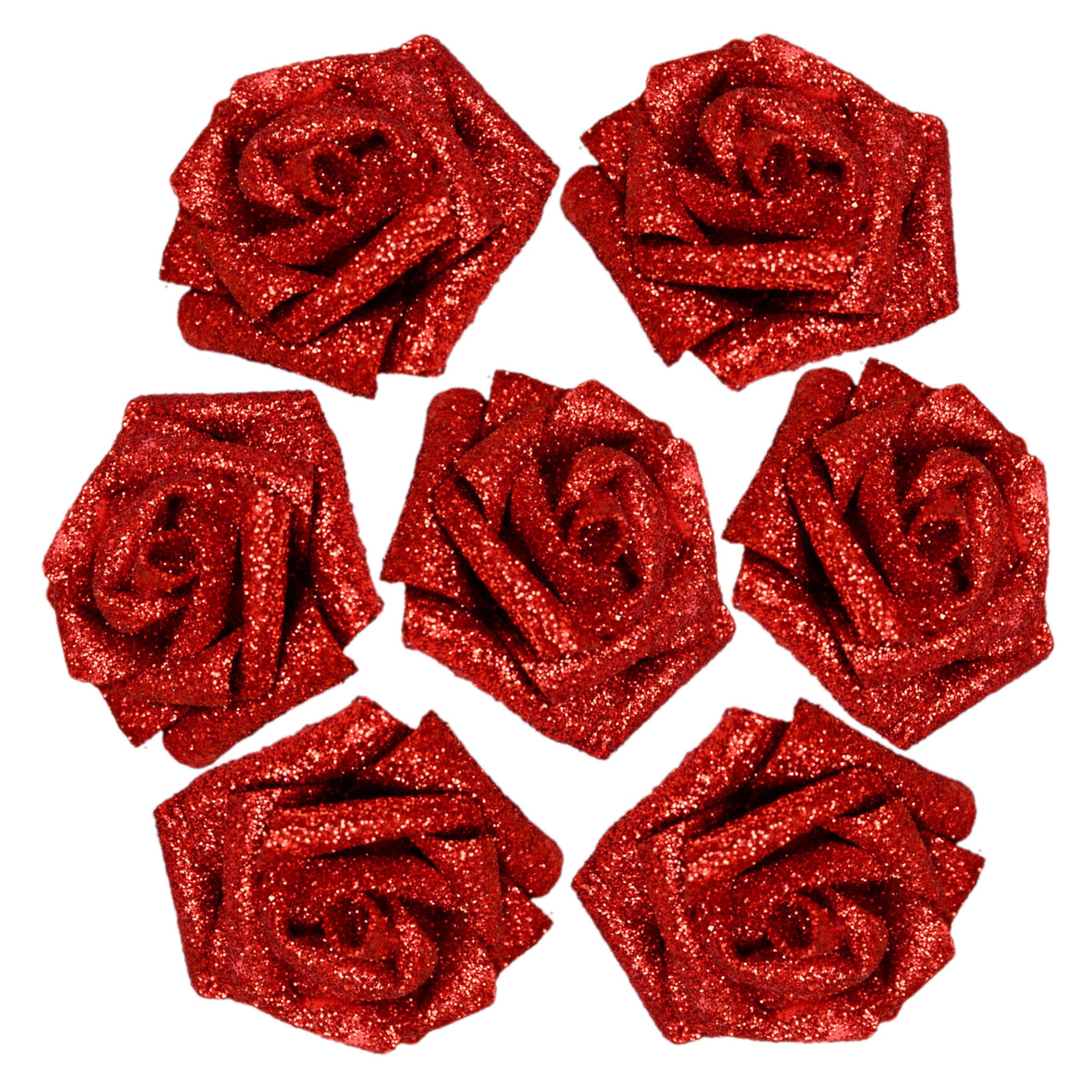 Glitter Flowers Artificial Rose Heads Glitter Wedding Flowers 100 Heads
