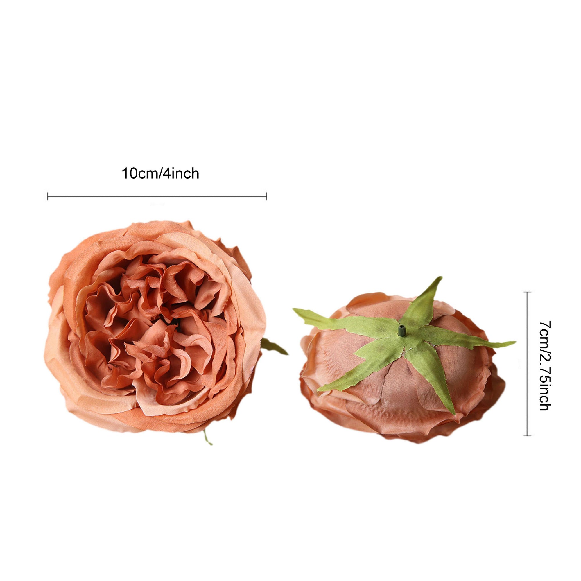 Cabbage Roses Silk Flower Heads 3.9 inch