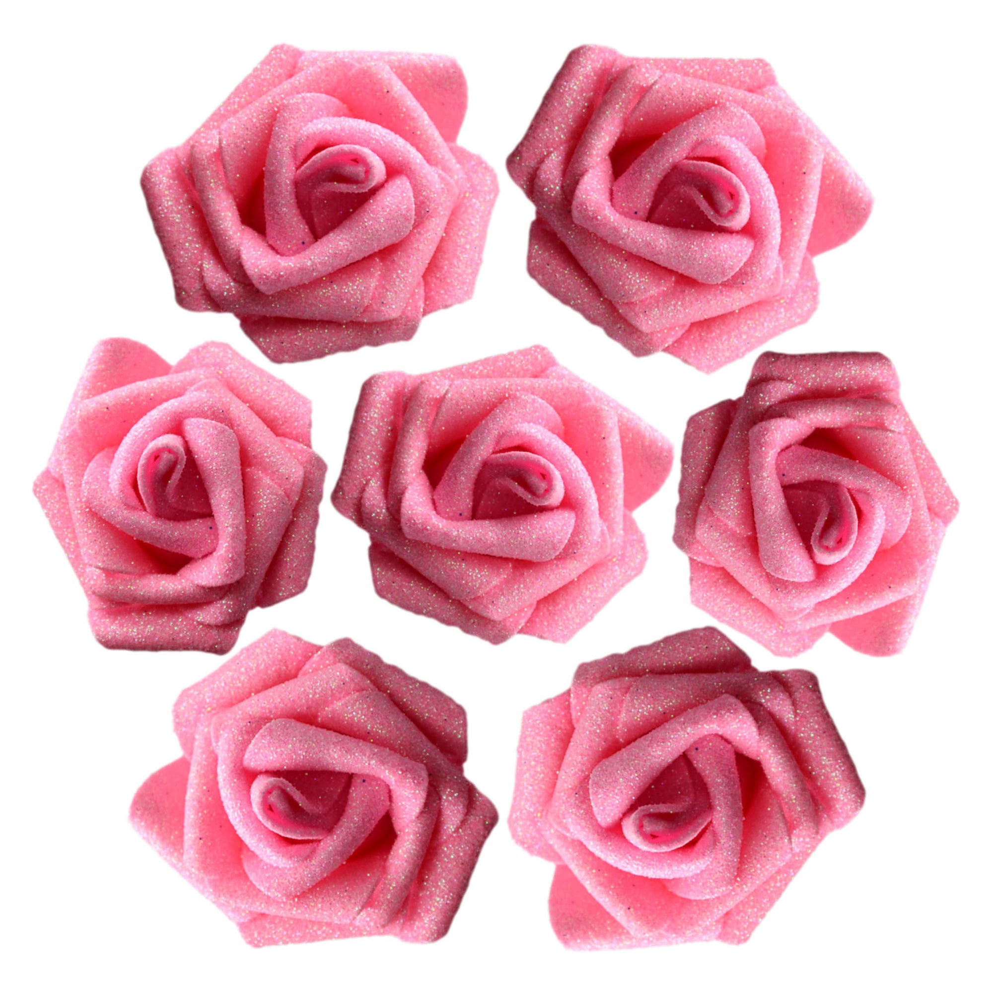 Glitter Flowers Artificial Rose Heads Glitter Wedding Flowers 100 Heads