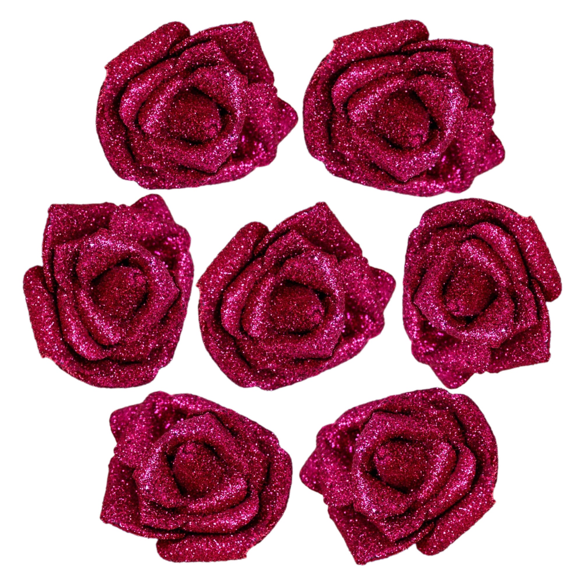 Glitter Flowers Artificial Rose Heads Glitter Wedding Flowers 100 Heads