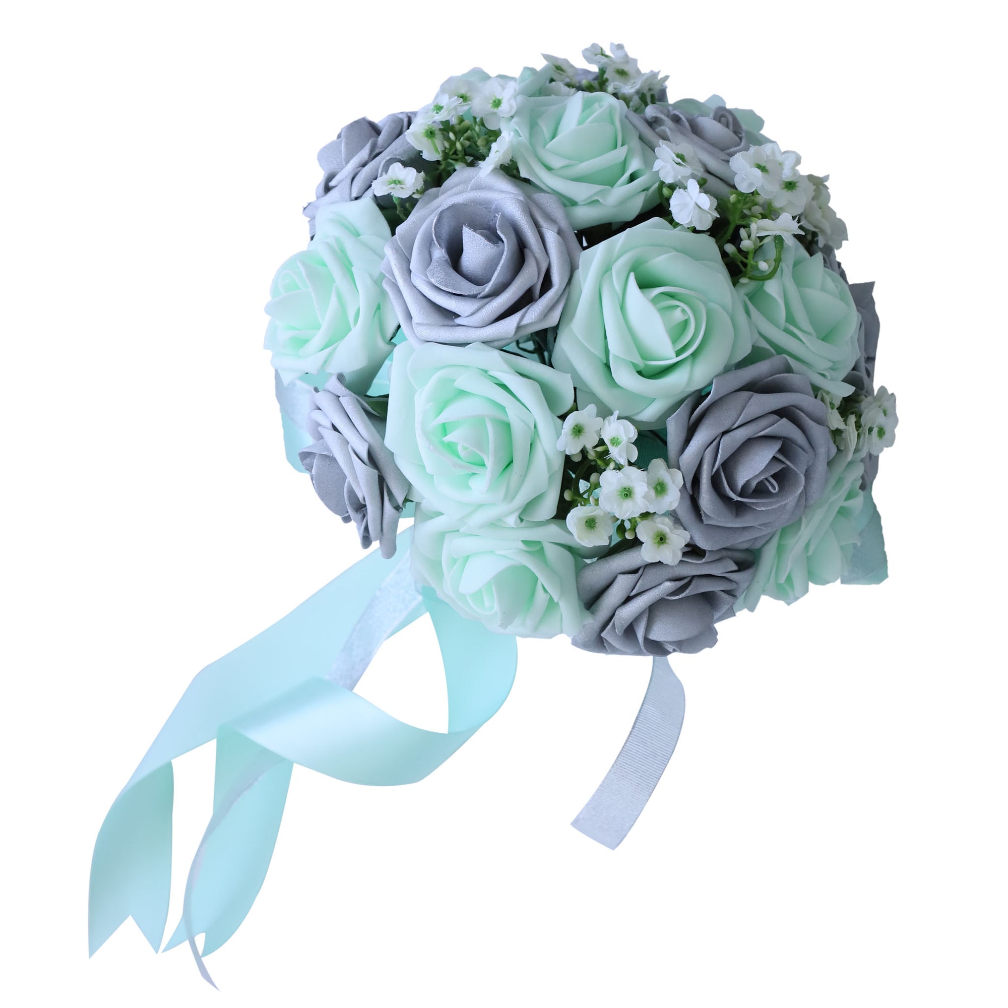 Silver Mint Bridal Bouquet Fake Flower Bouquet