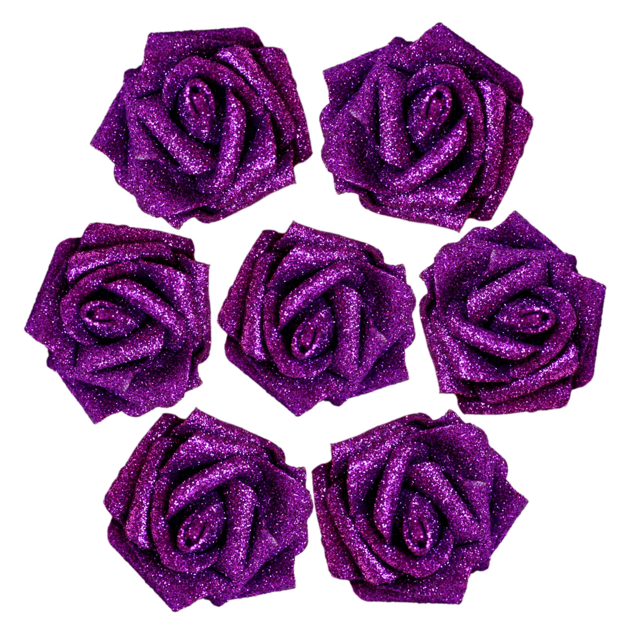 Glitter Flowers Artificial Rose Heads Glitter Wedding Flowers 100 Heads