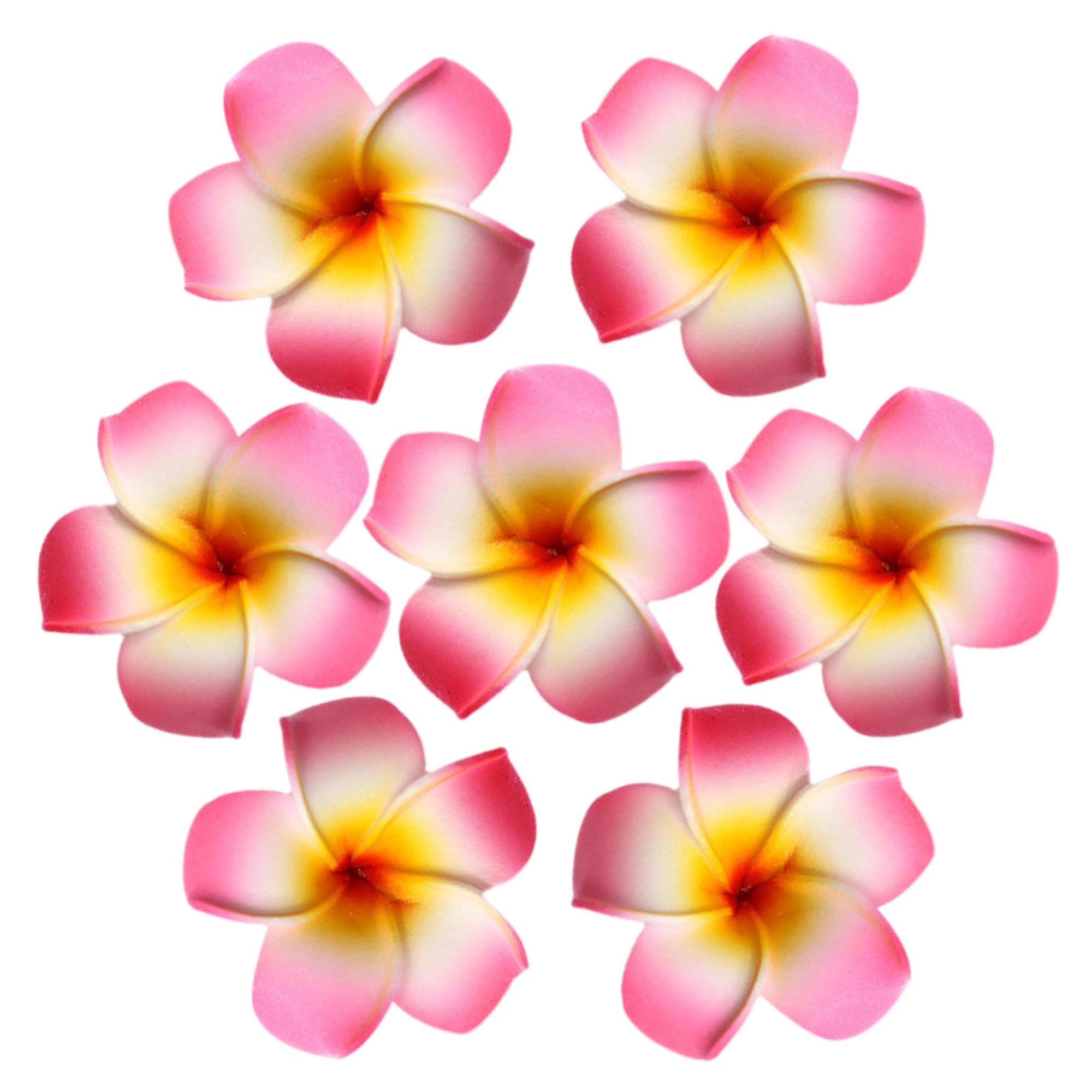 Artificial Plumeria Hawaiian Foam Frangipani Flowers 1.8"