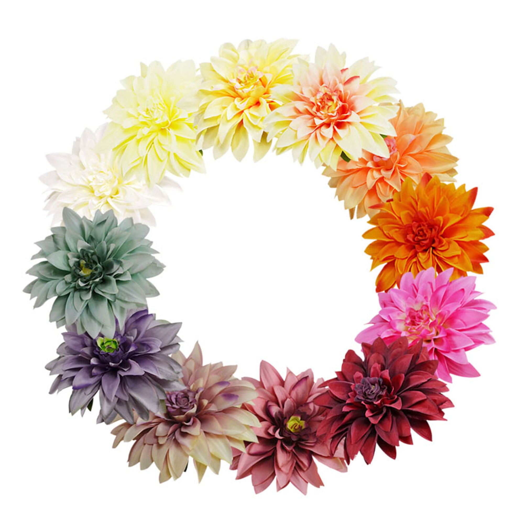50 Bulk Silk Dahlia Flowers 5.1"