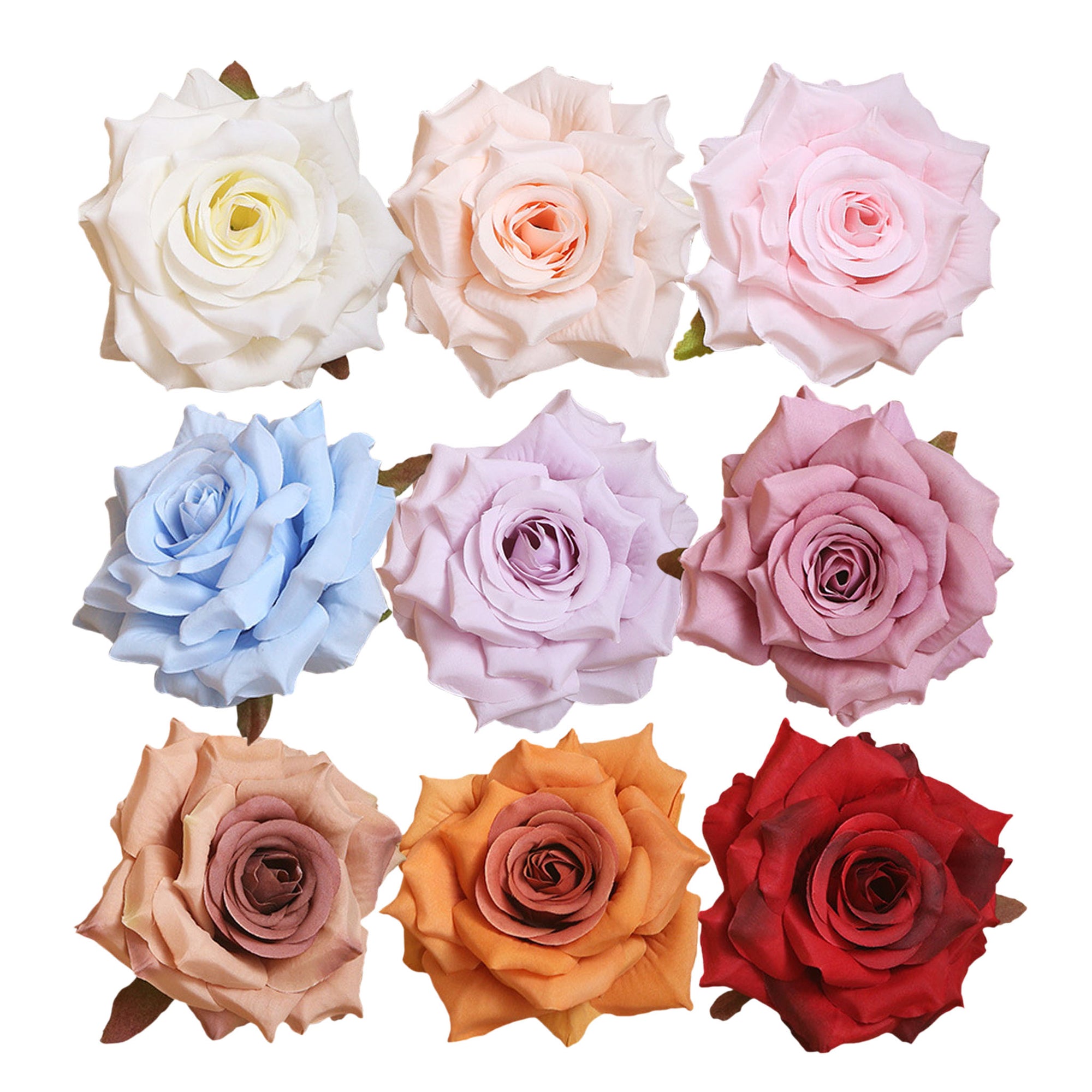 Fake Rose Heads 2.7 inch Flowers in Bulk