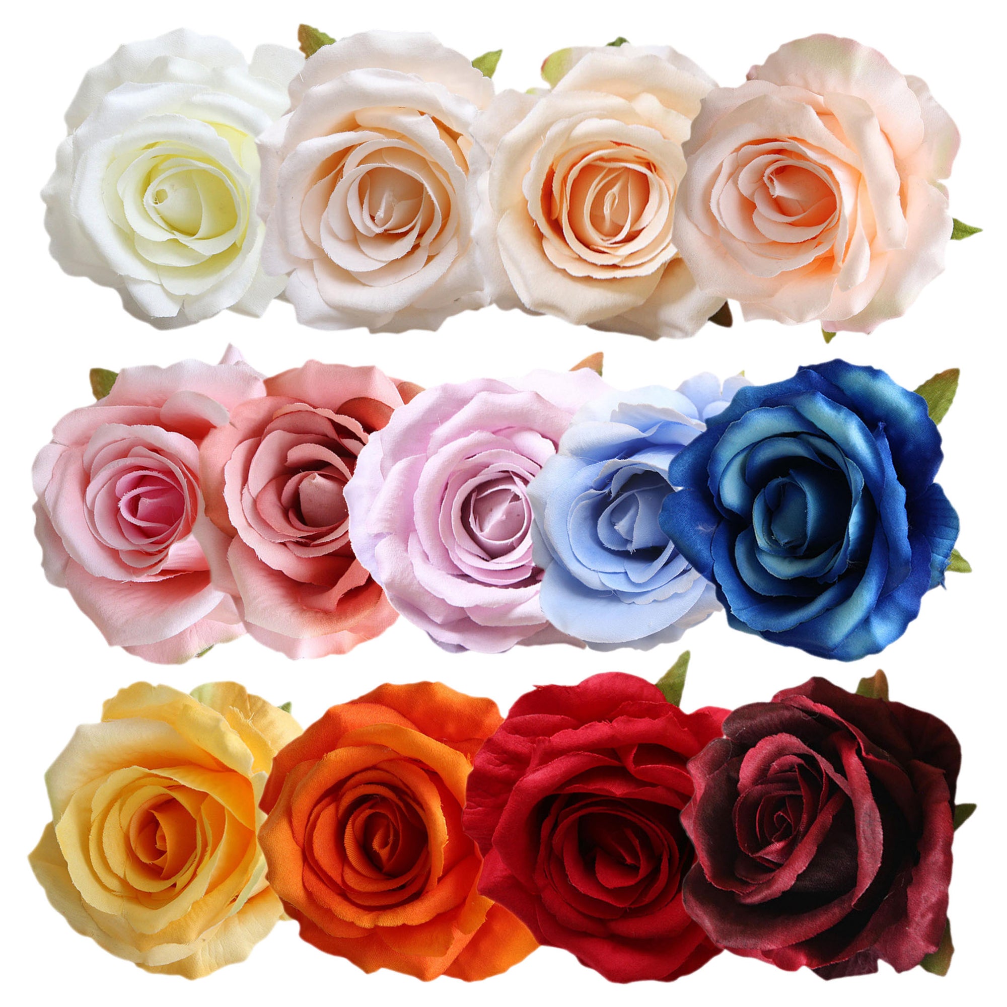 Quality Artificial Flower Heads Velvet Roses