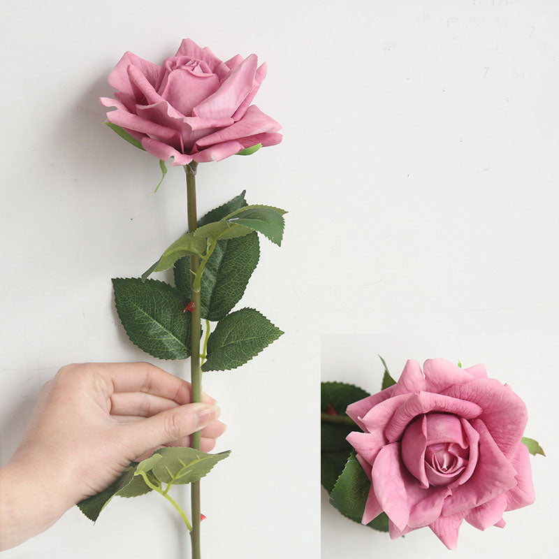 VANRINA Realistic Real Touch Flowers Large Bloom Roses Mauve
