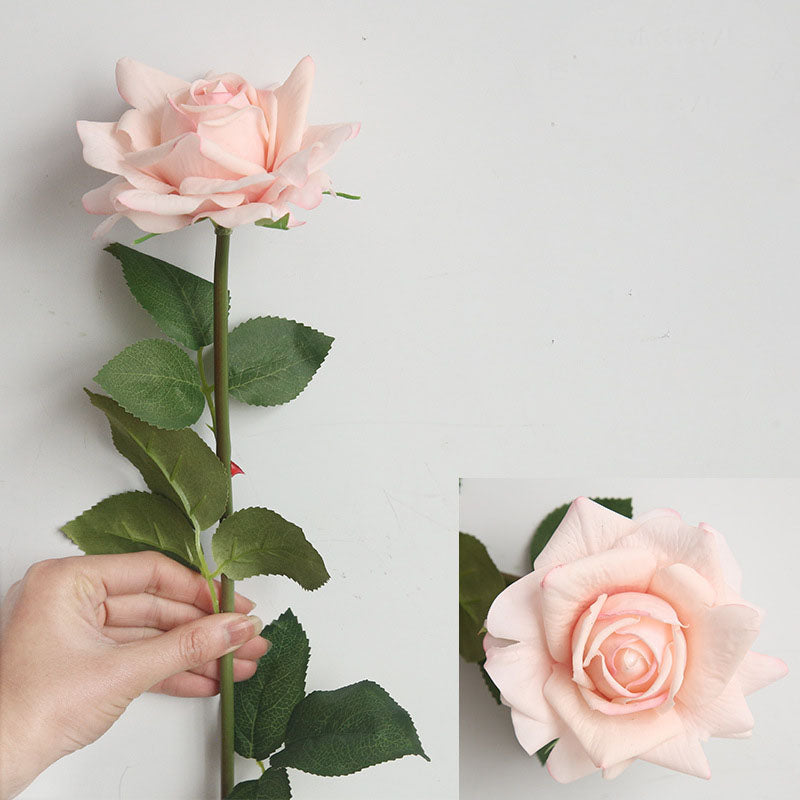 VANRINA Realistic Real Touch Flowers Large Bloom Roses Blush