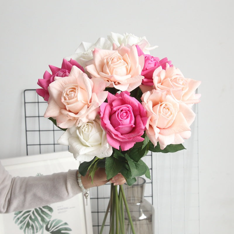 VANRINA Realistic Real Touch Flowers Large Bloom Roses