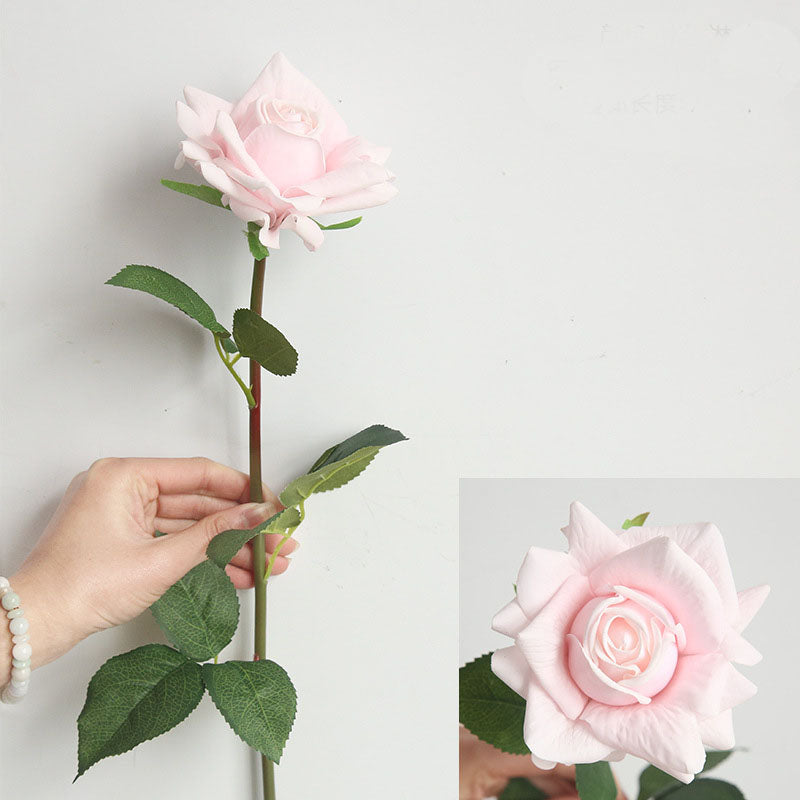 VANRINA Realistic Real Touch Flowers Large Bloom Roses Light Pink