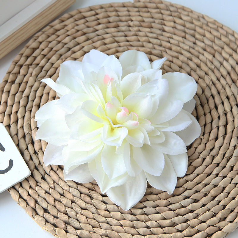 white silk Dahlia flowers